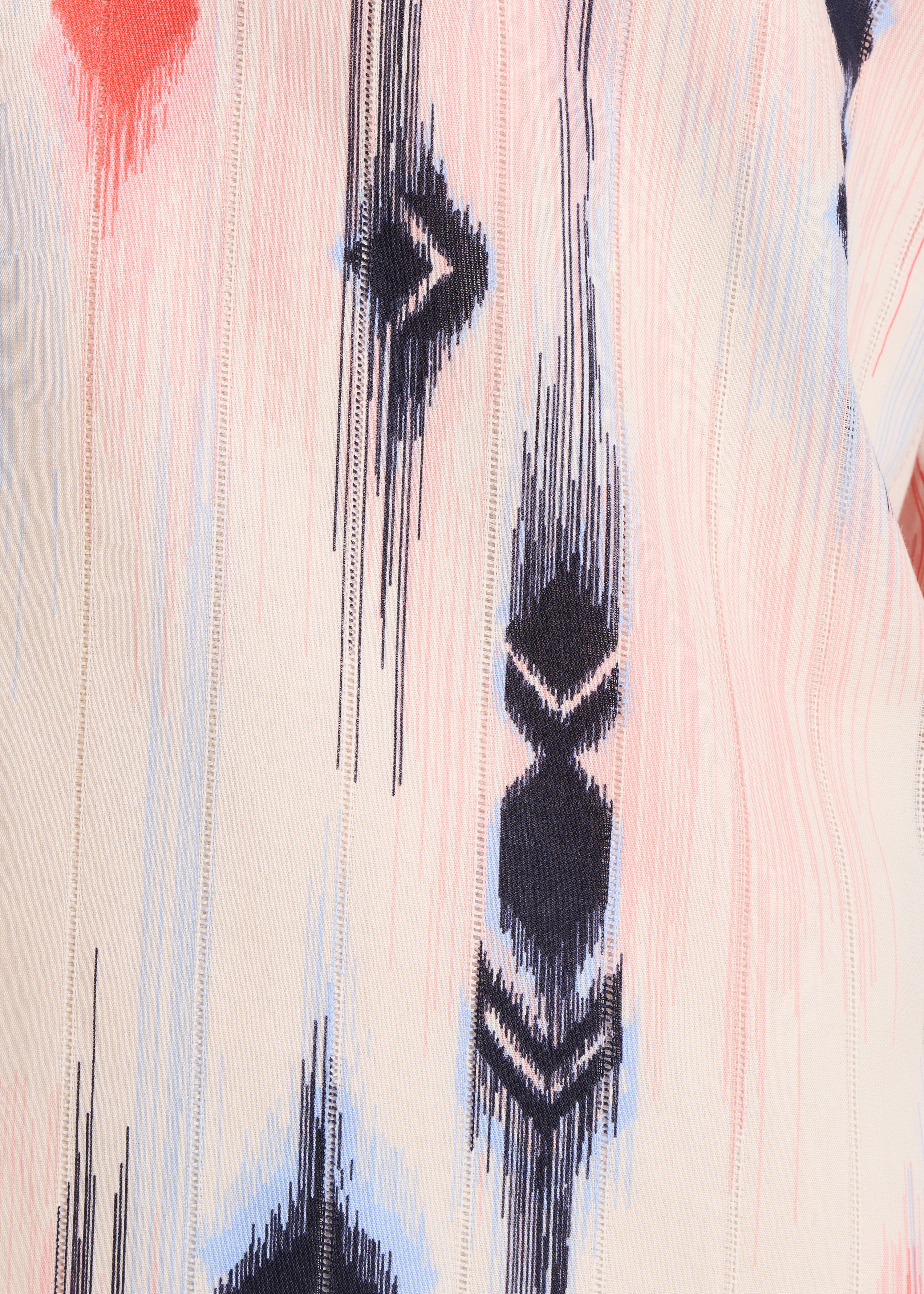 Short dress in organic cotton voile with pink and blue print