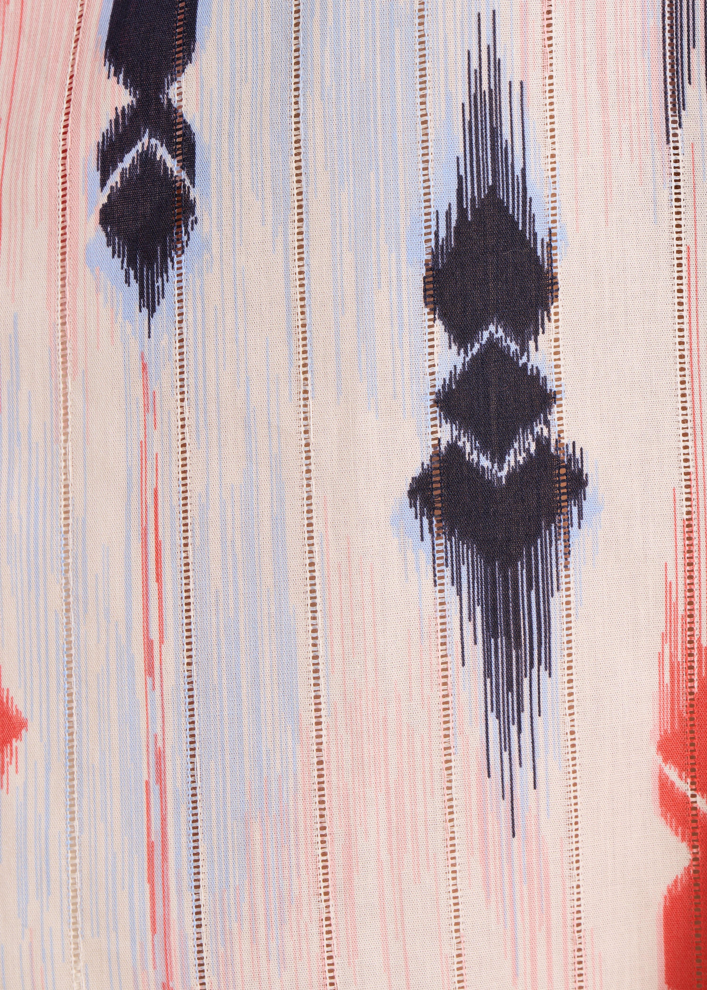 Organic cotton voile shirt dress with pink and blue print