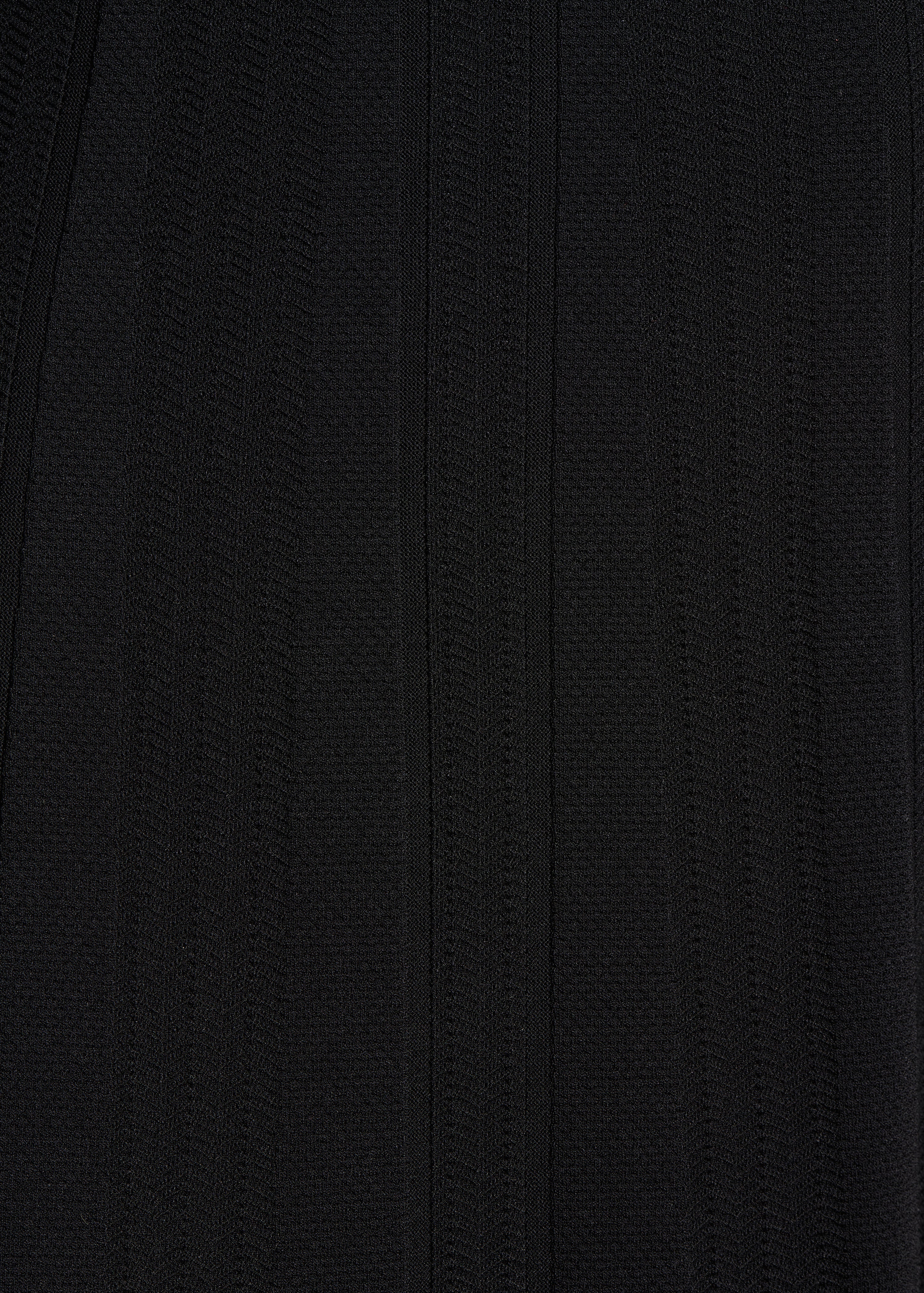 Black long knit dress with short sleeves