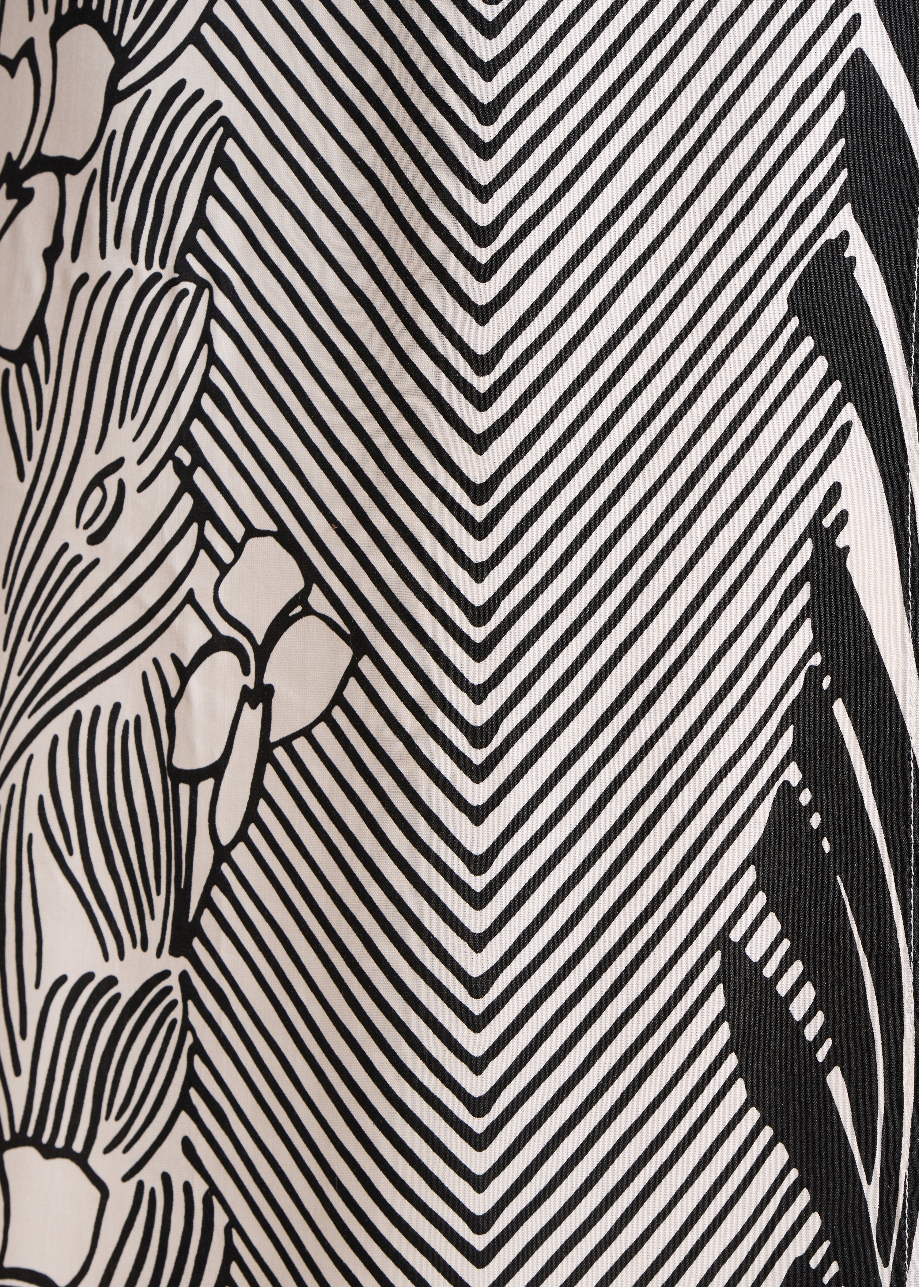 Long wrap dress with black and white print