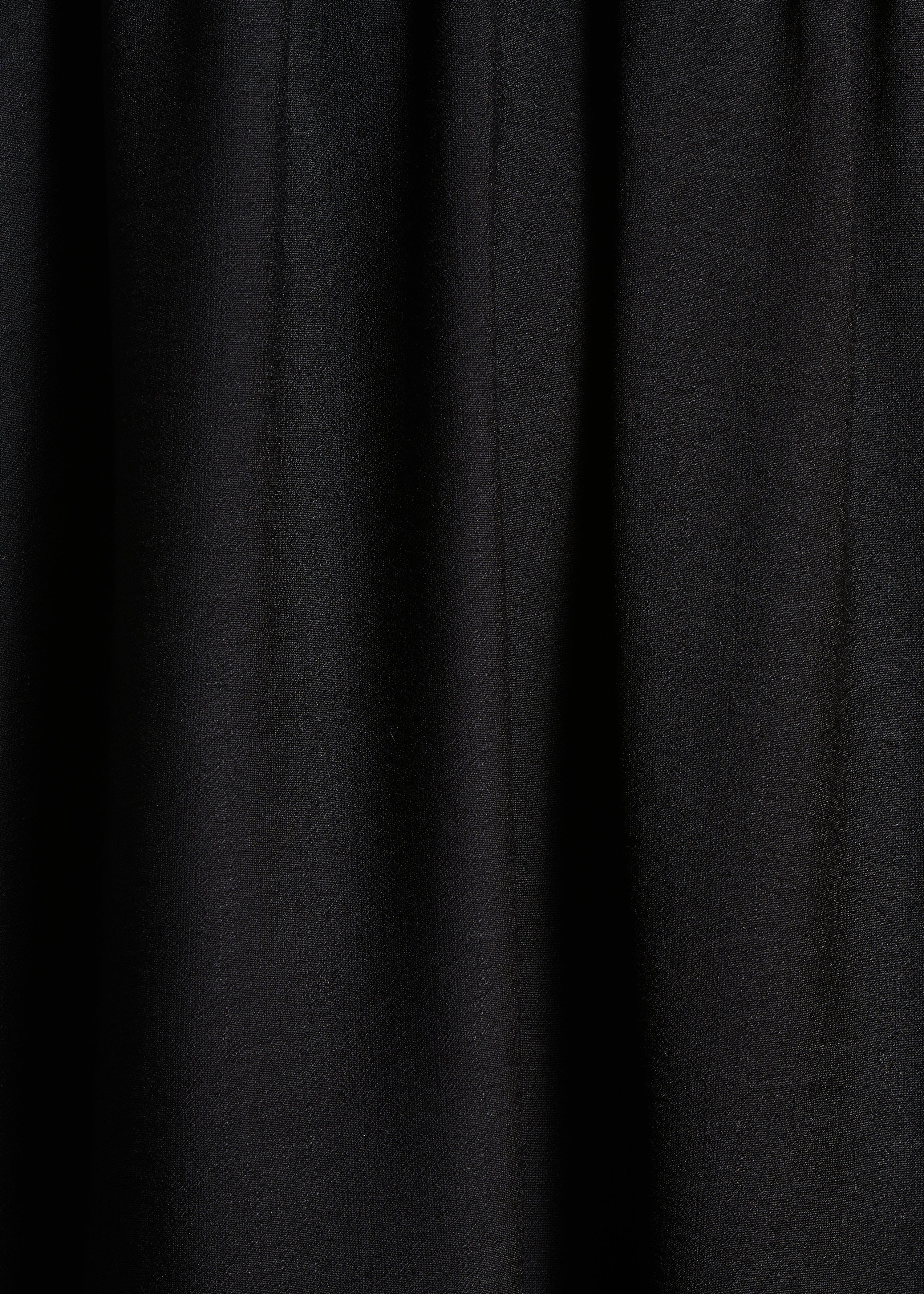Long black jacquard dress with short sleeves