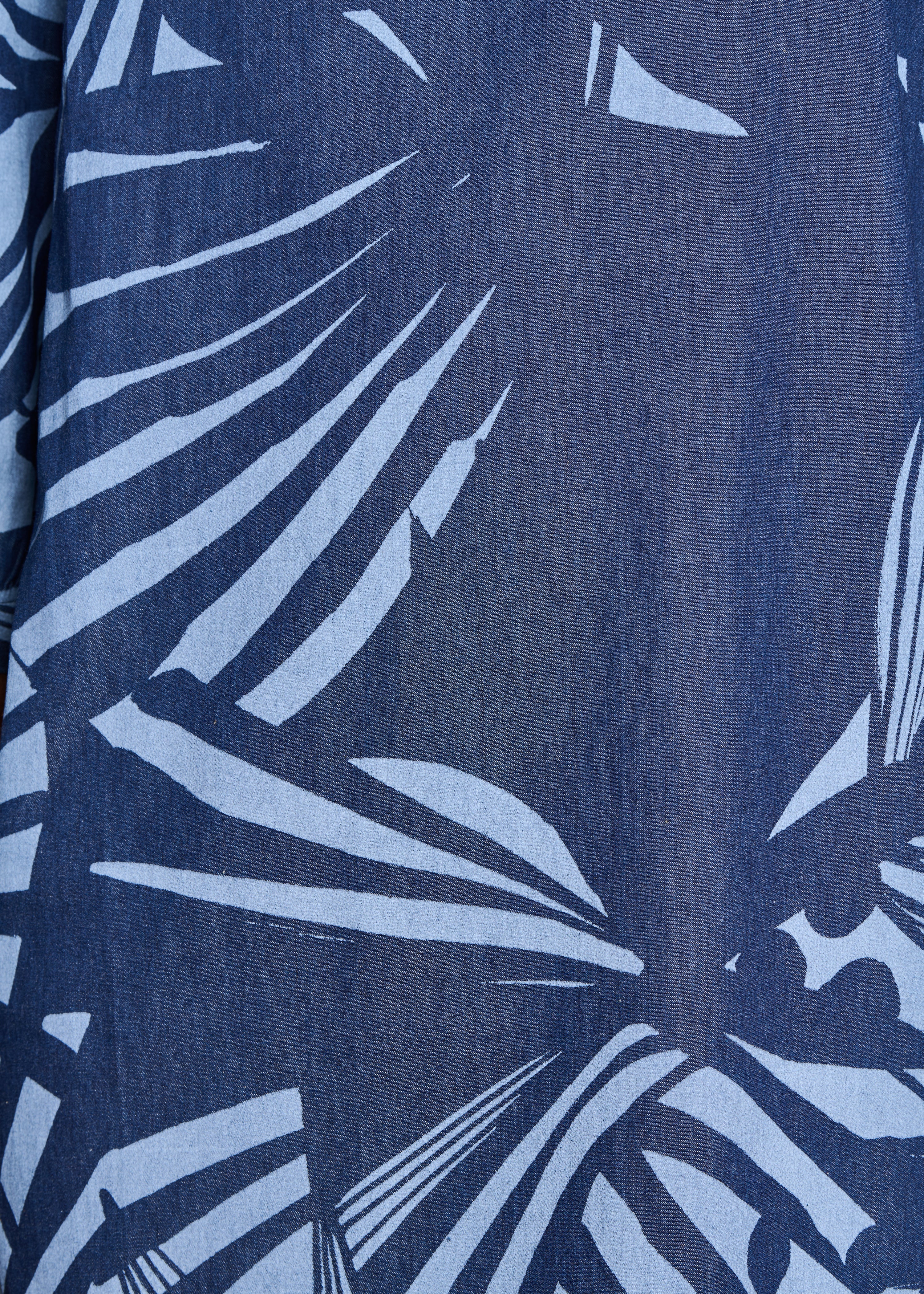 Korte blauwe jurk met print