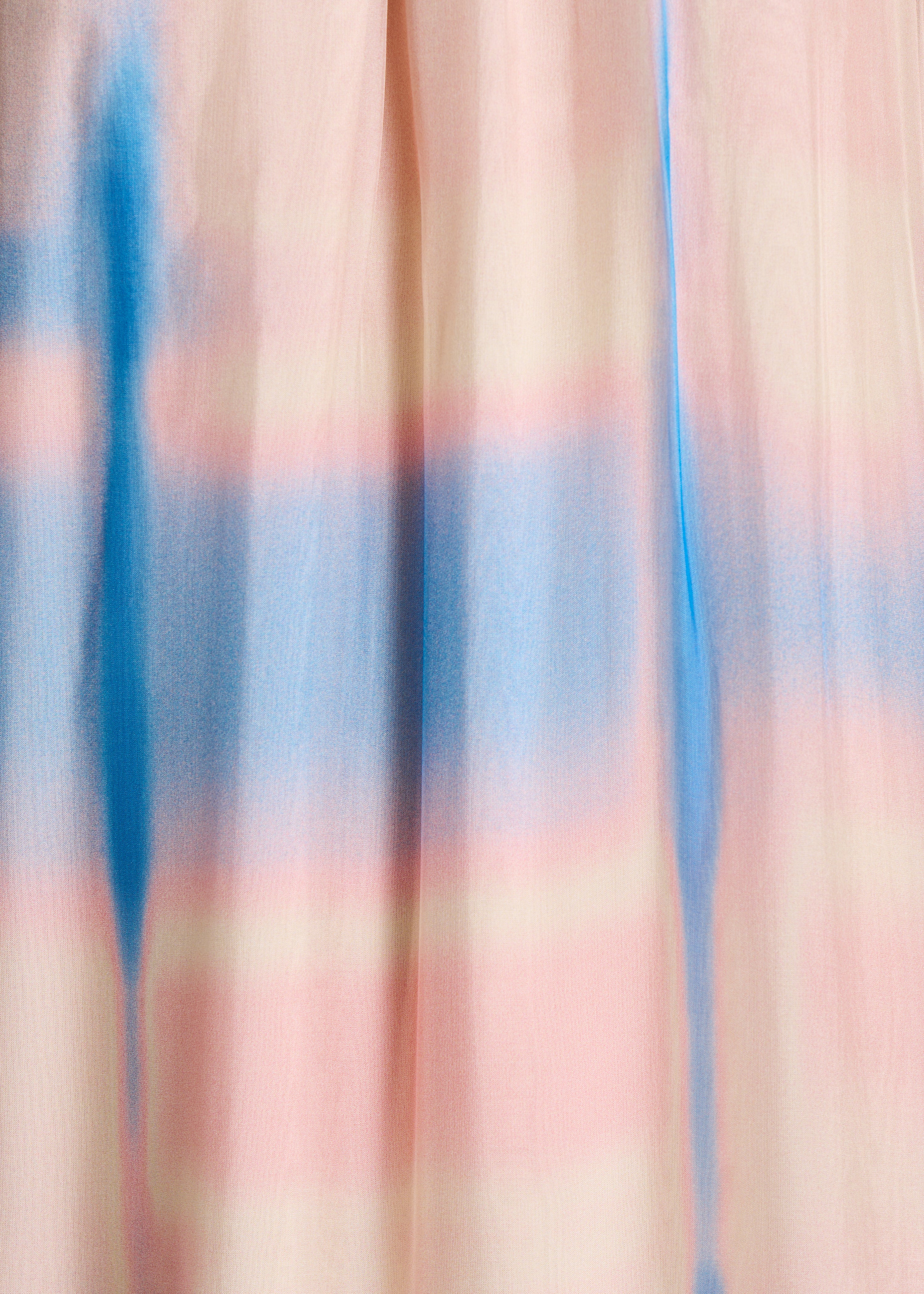 Long pink sleeveless dress with tie-dye print