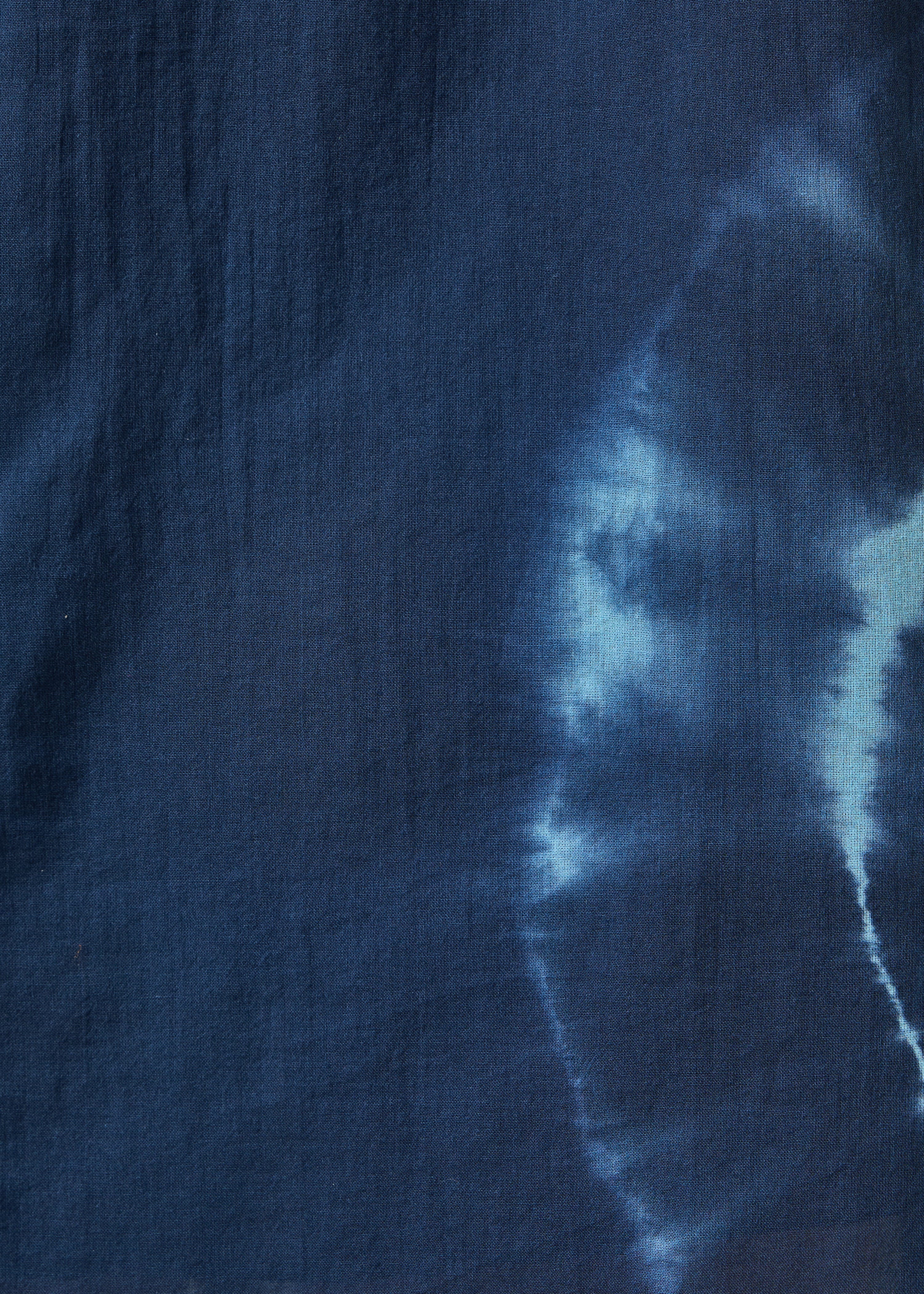 Robe midi en voile de coton bleu foncé imprimé tie & dye