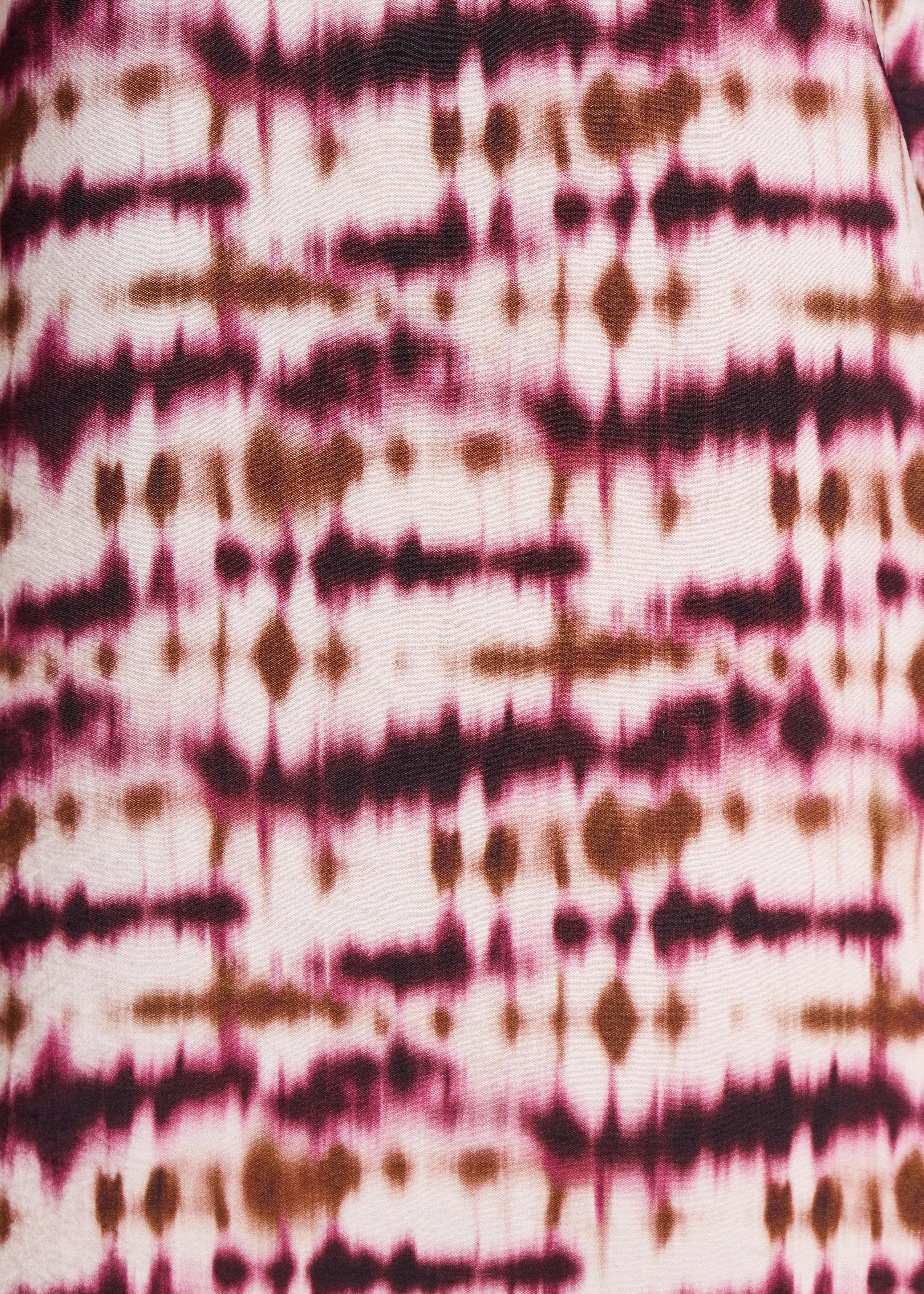 Short dress with burgundy tie & dye print