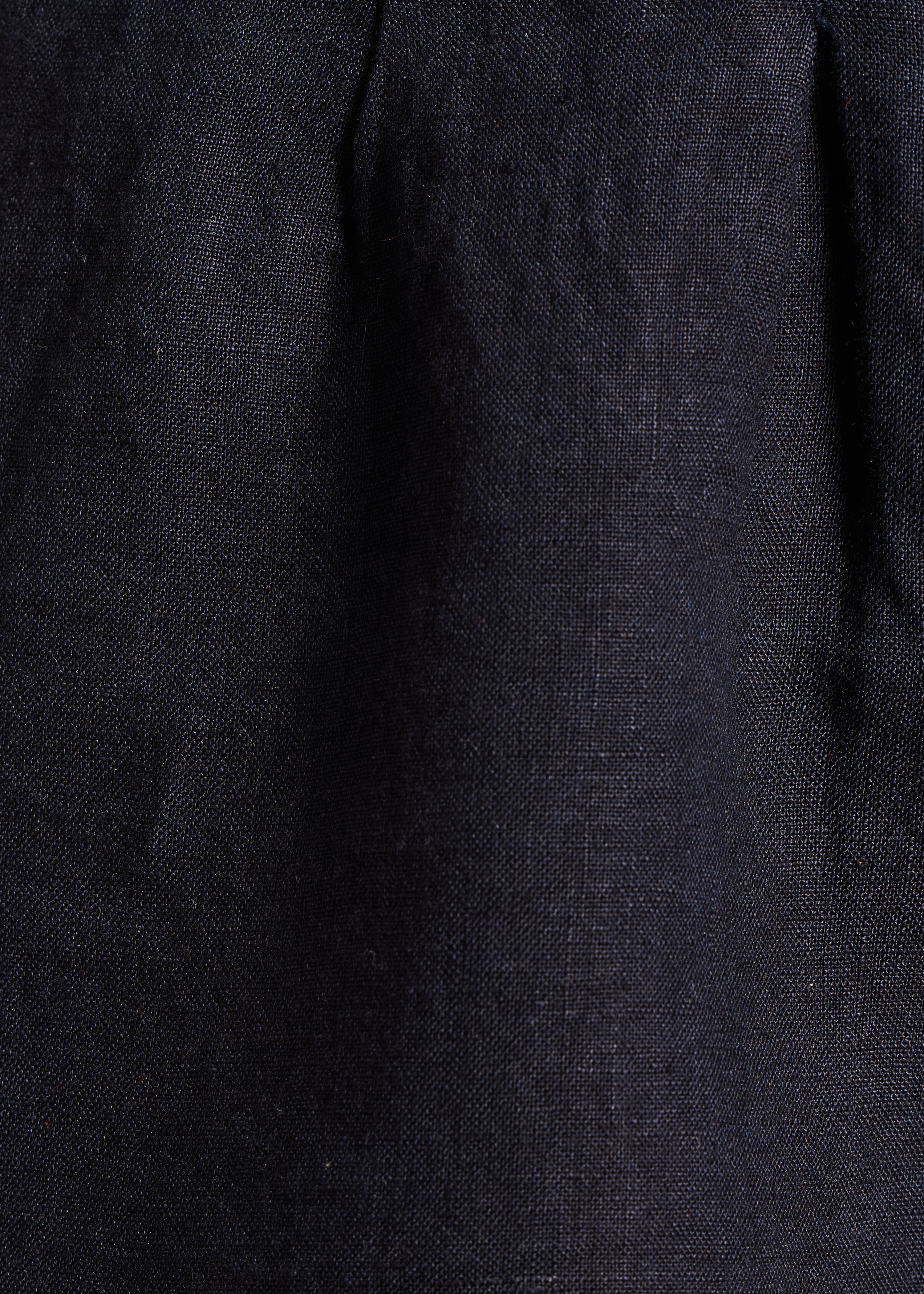 Dark blue wide linen shorts