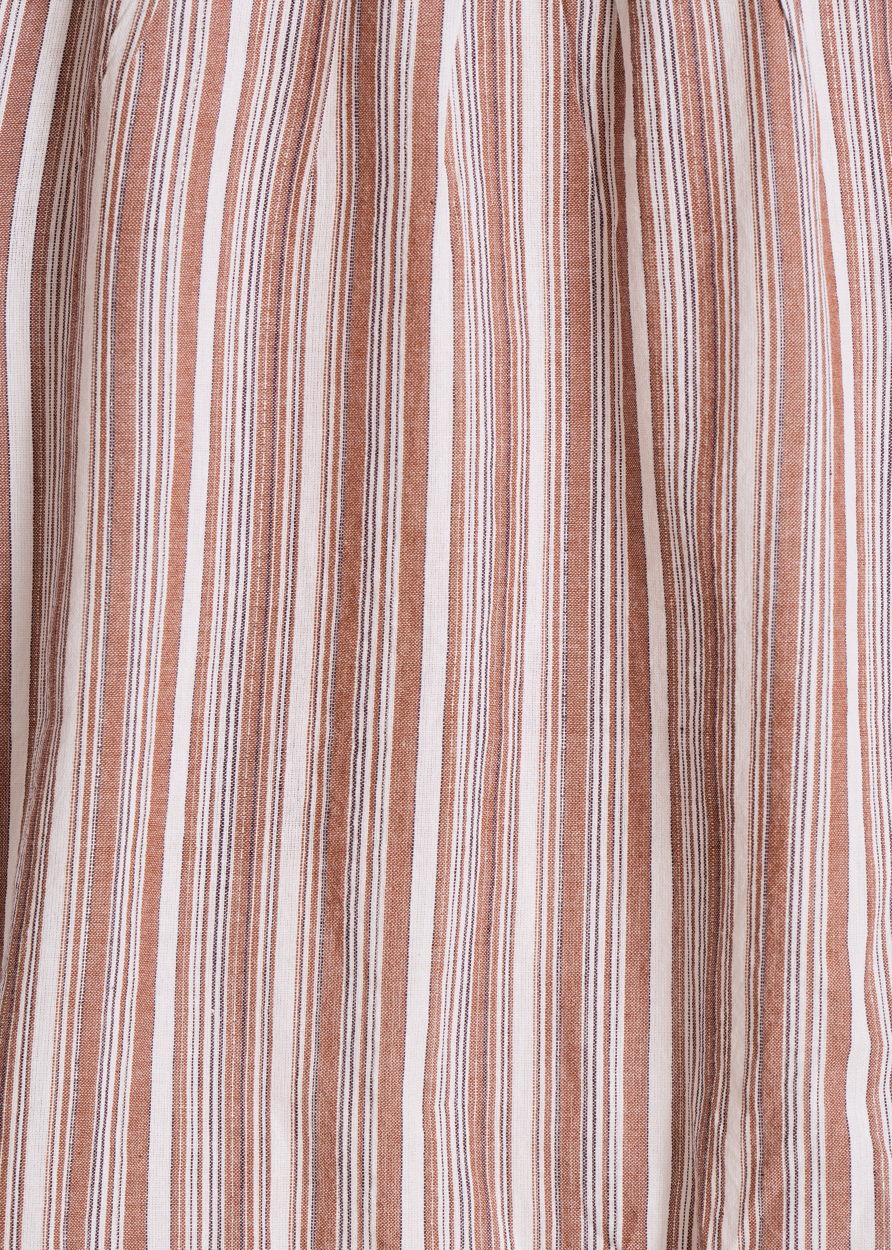 Striped blouse in white and brown organic cotton