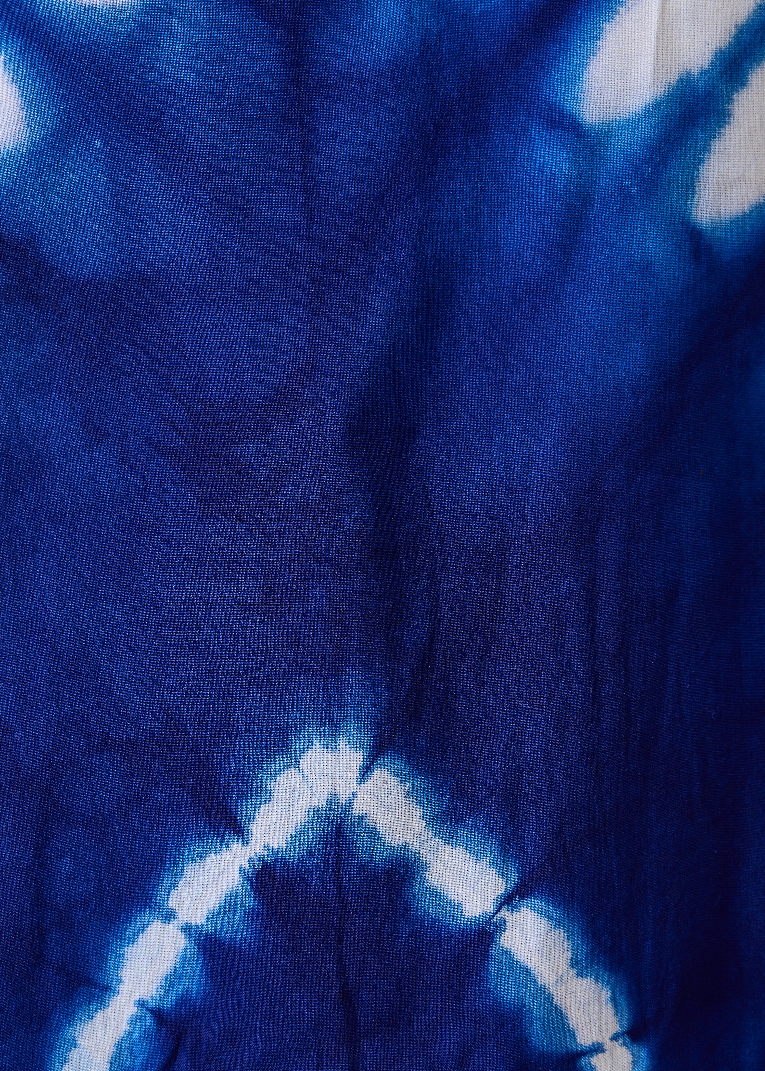 Top ample bleu à imprimé manches courtes