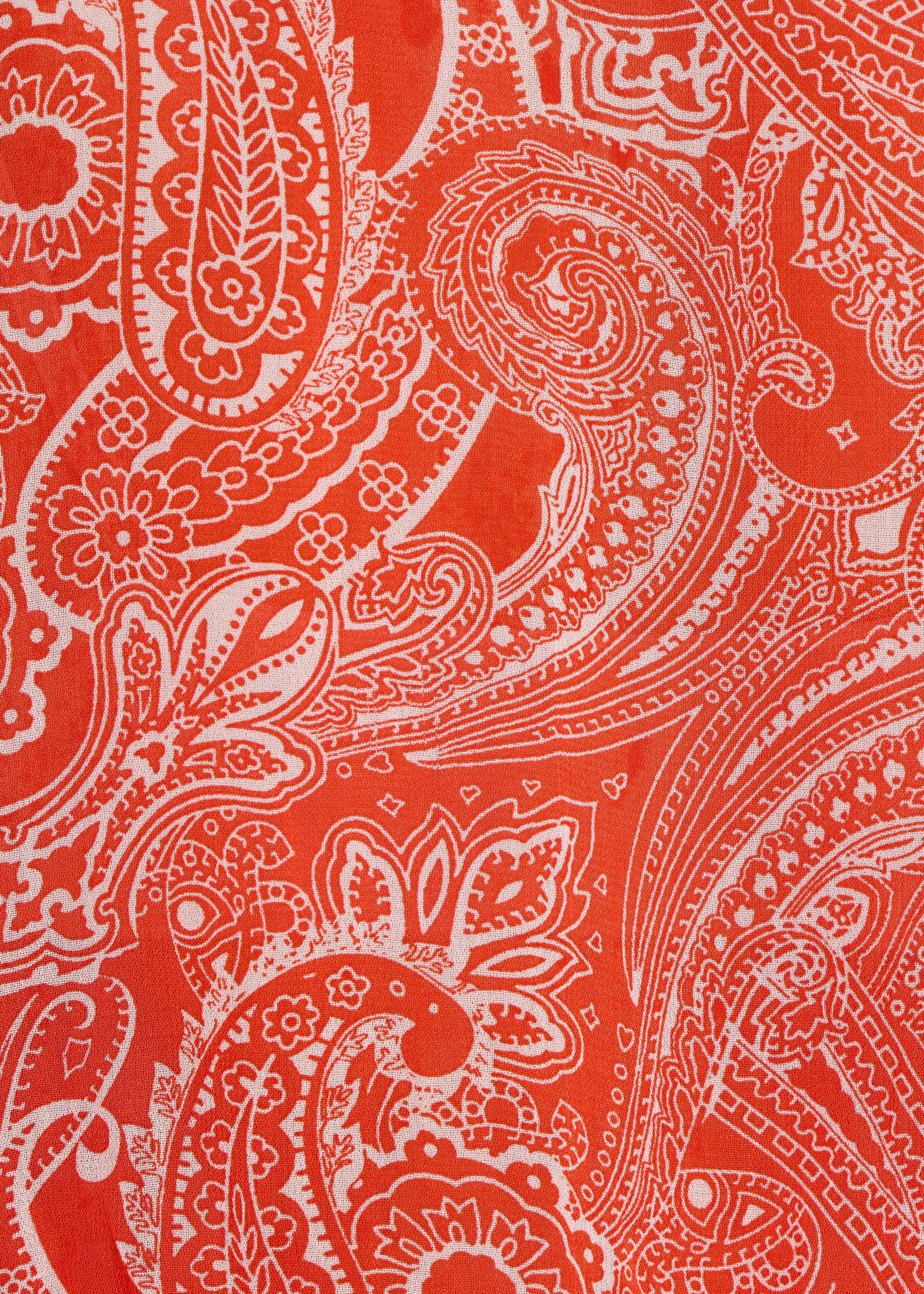 Top senza maniche in voile arancione con stampa