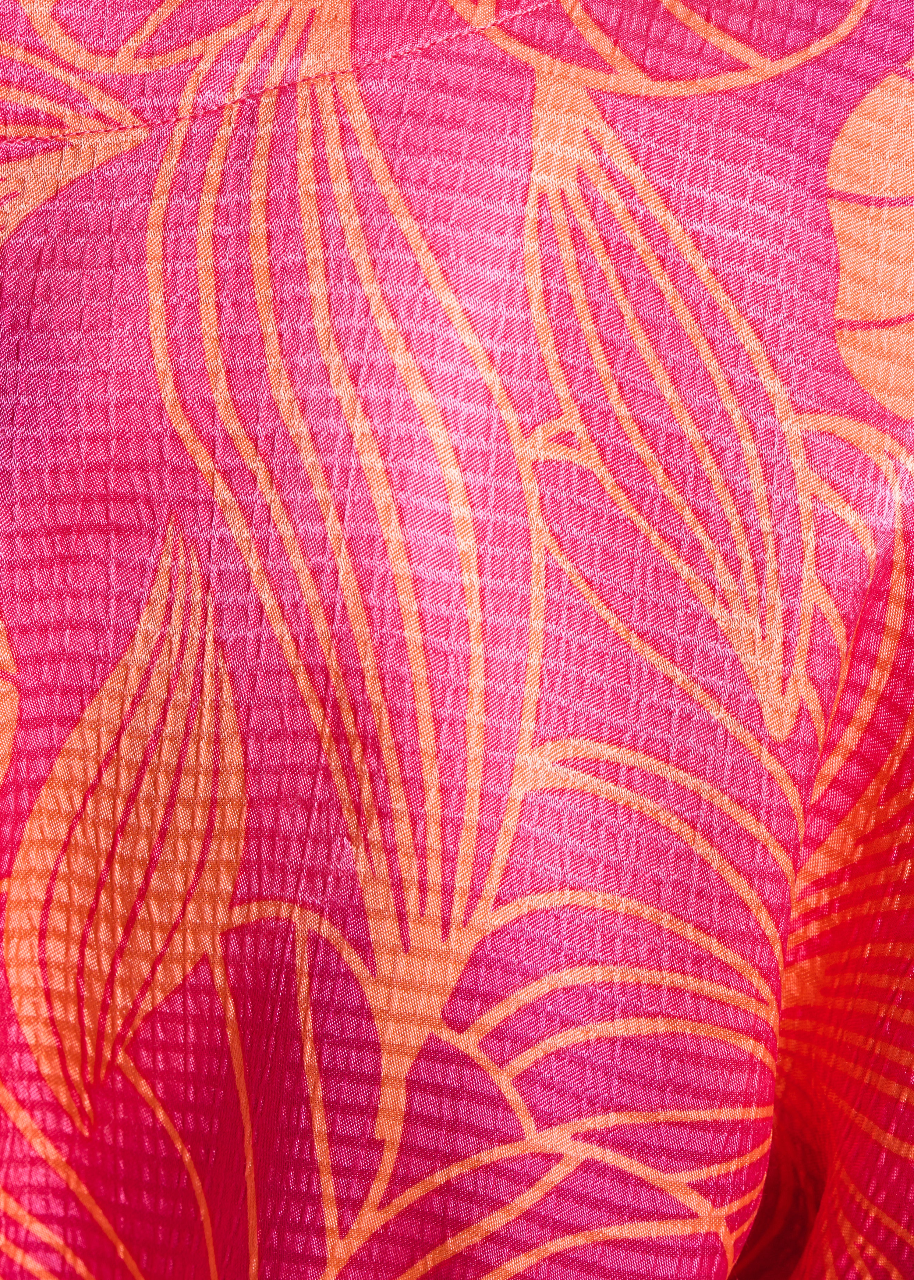 Top curto com estampado floral rosa