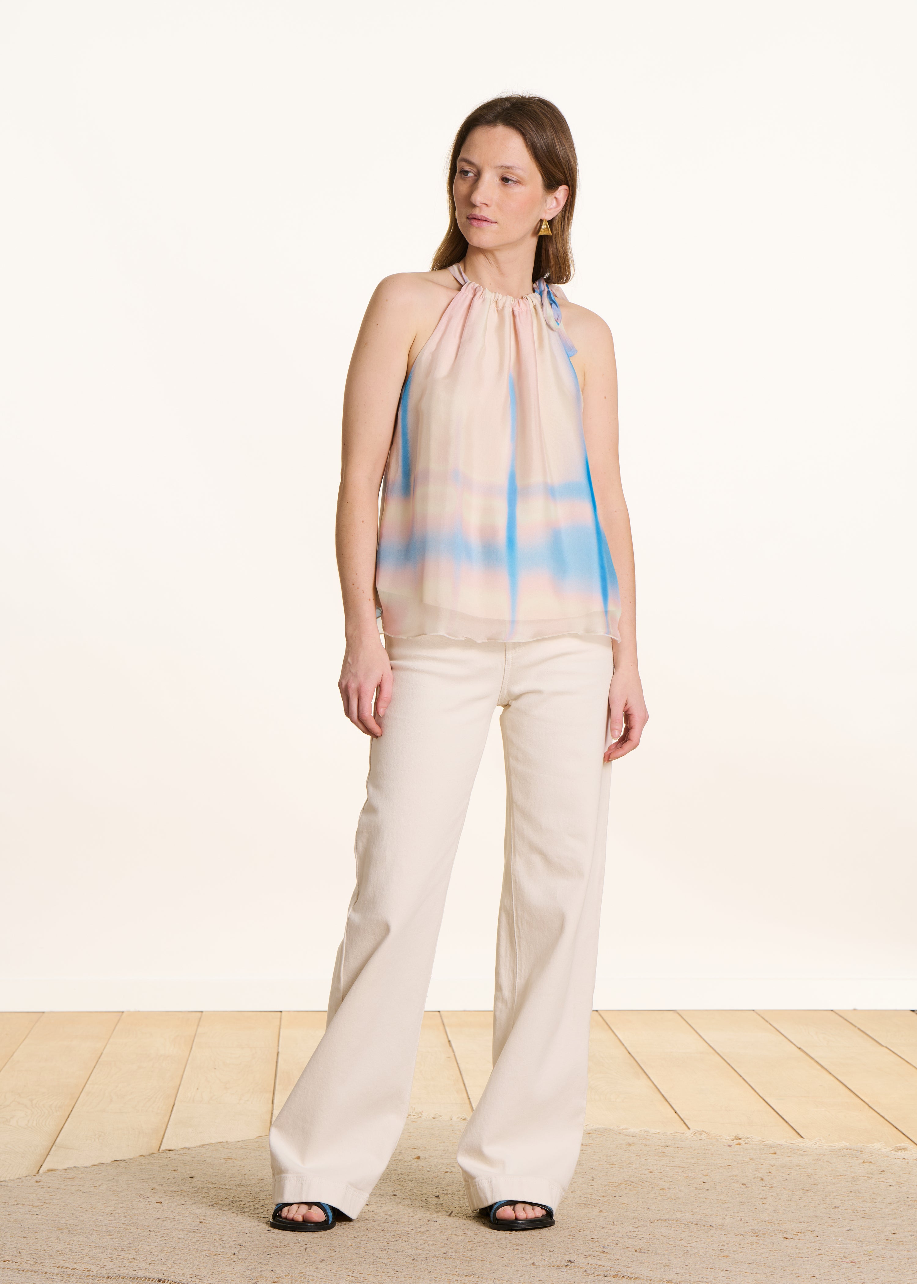 Weites Top in Rosa mit Batikmuster