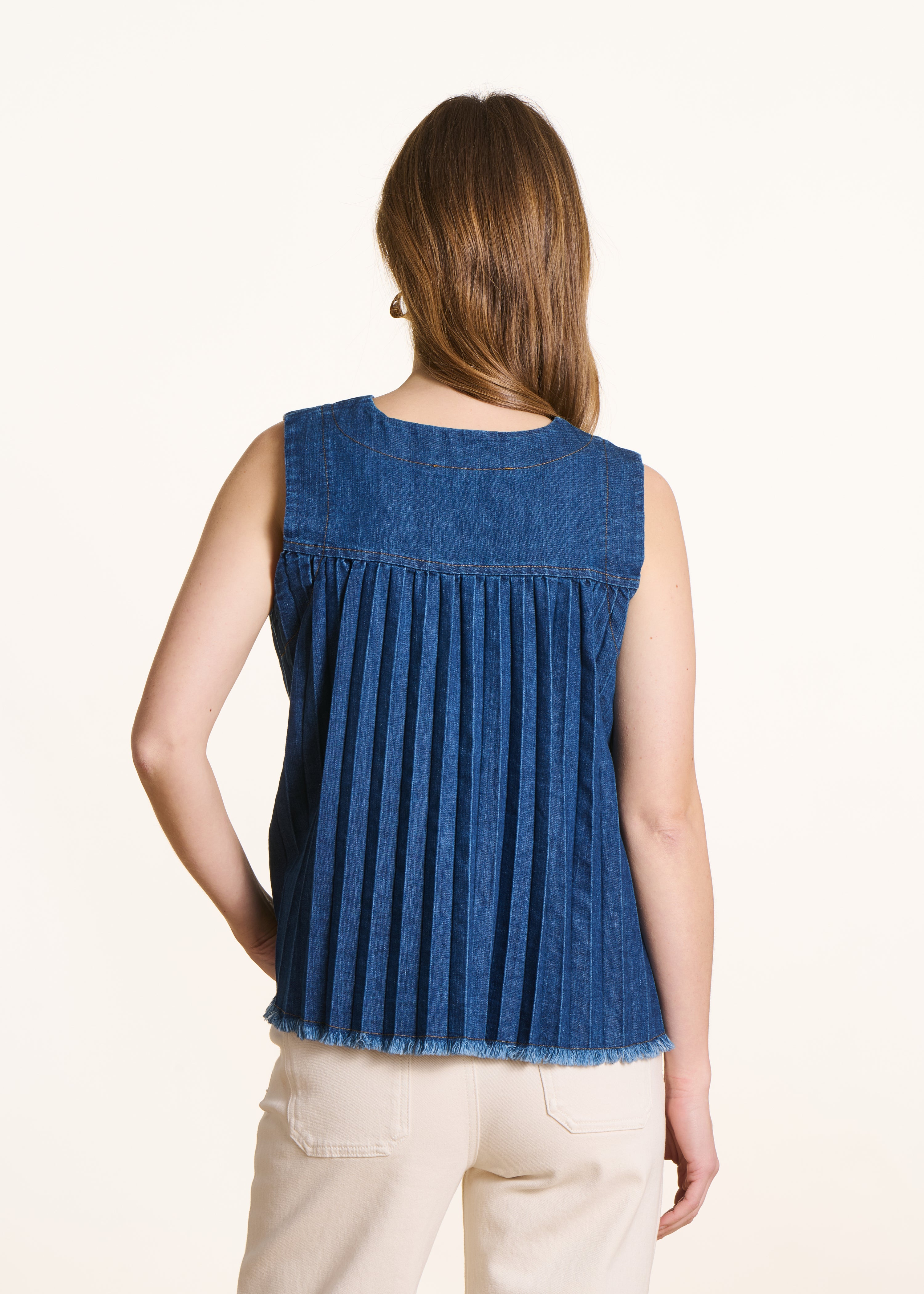 Top in jeans senza maniche