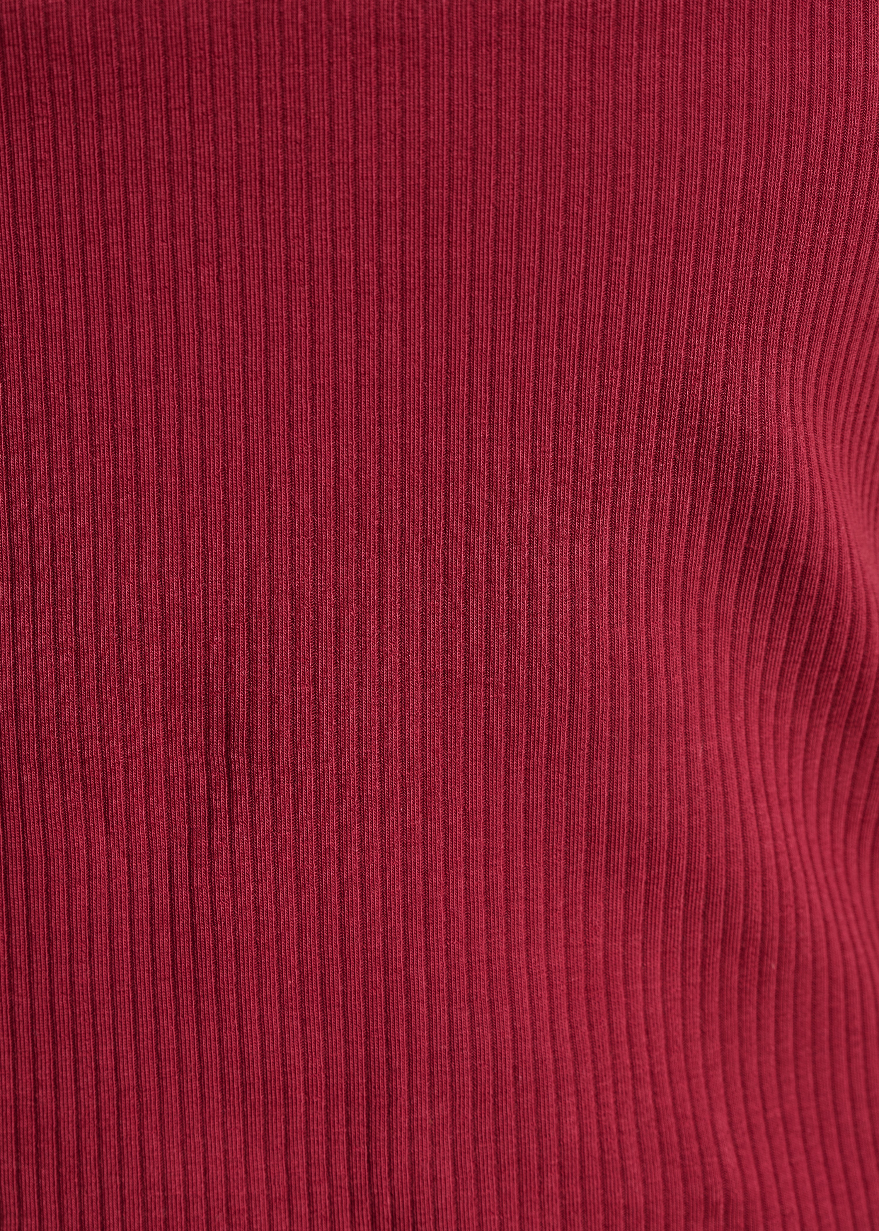 T-shirt bordeaux col bardot croisé
