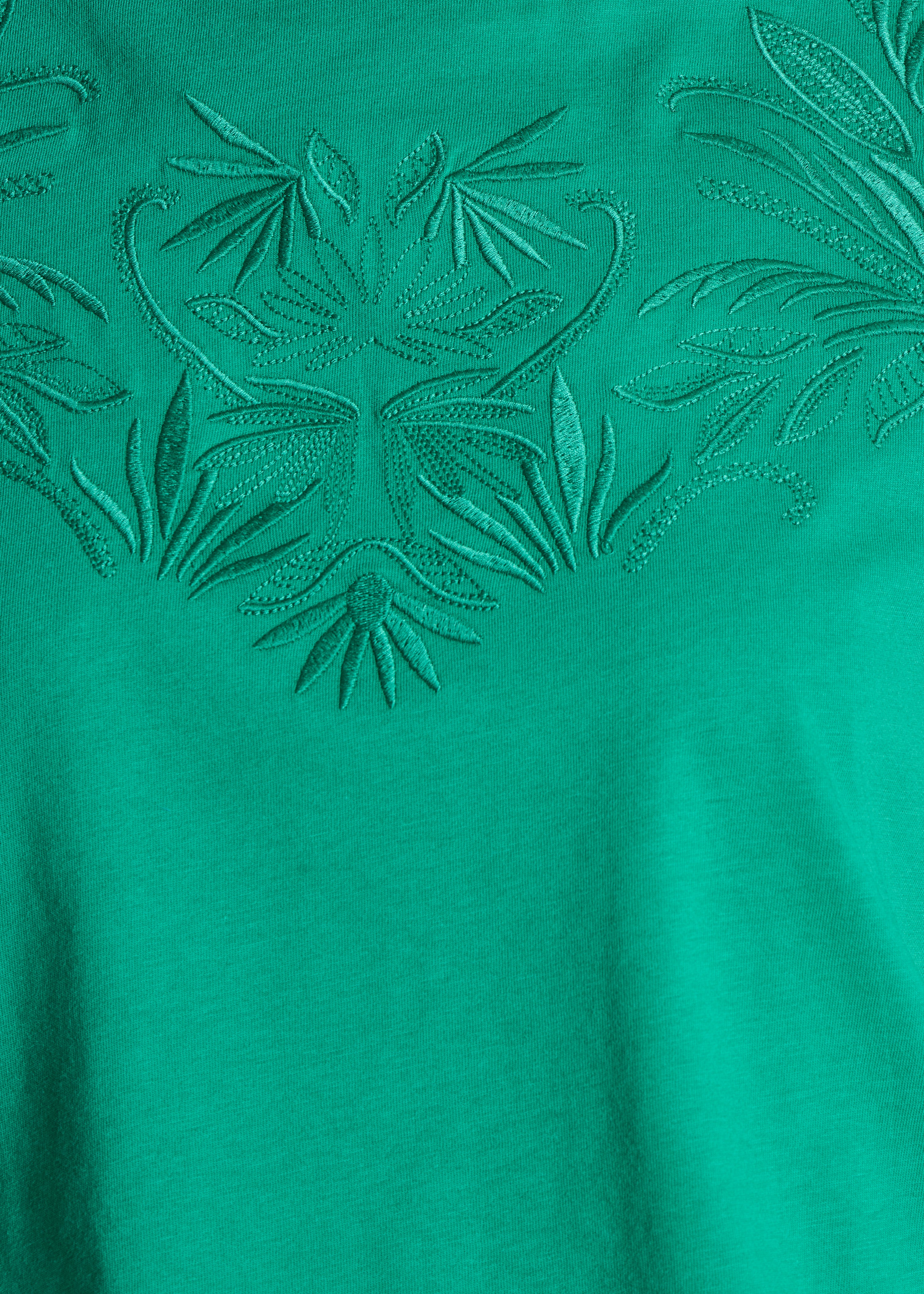 Oversized green organic cotton short-sleeve T-shirt