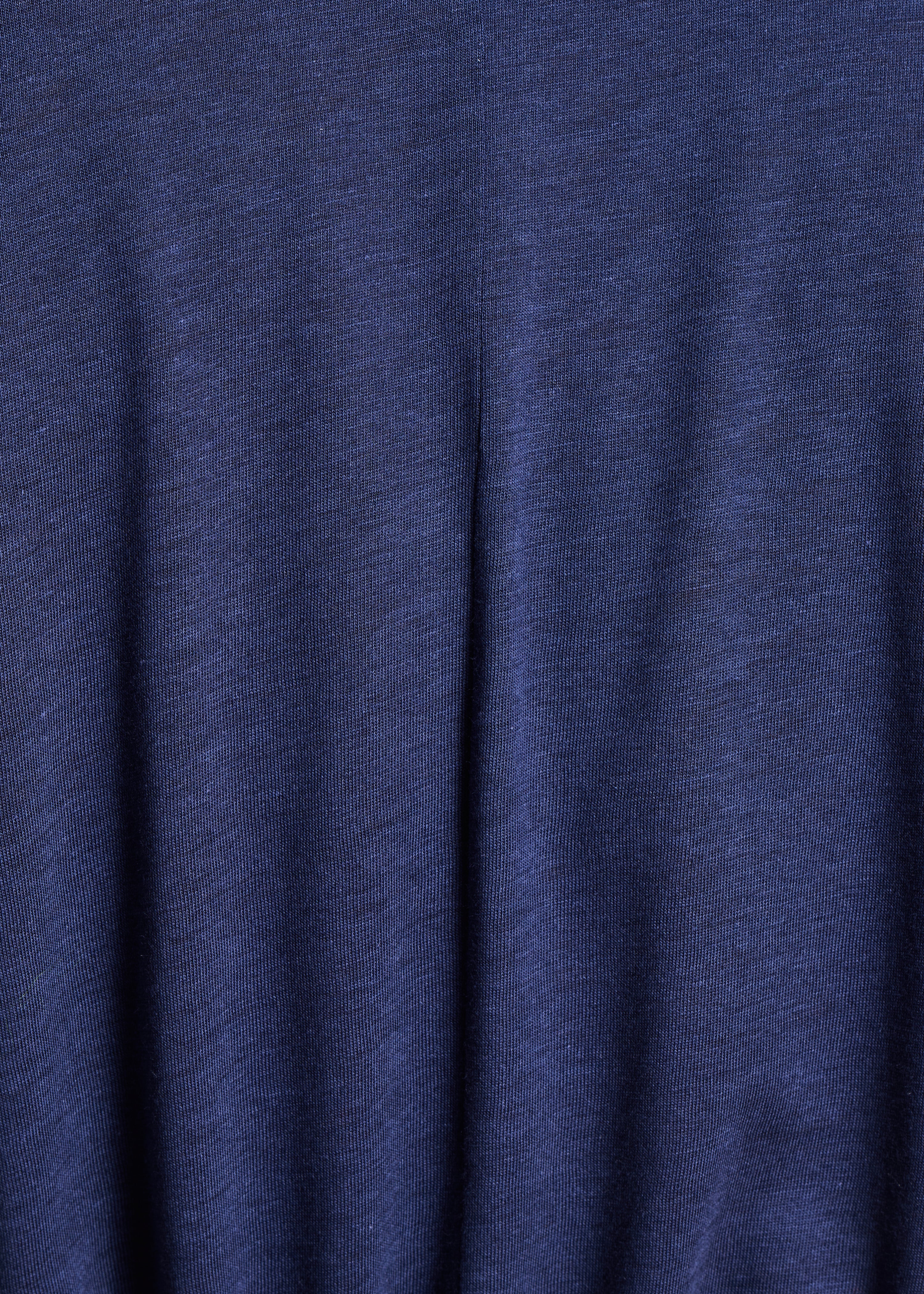 Dark blue loose-fit two-material T-shirt