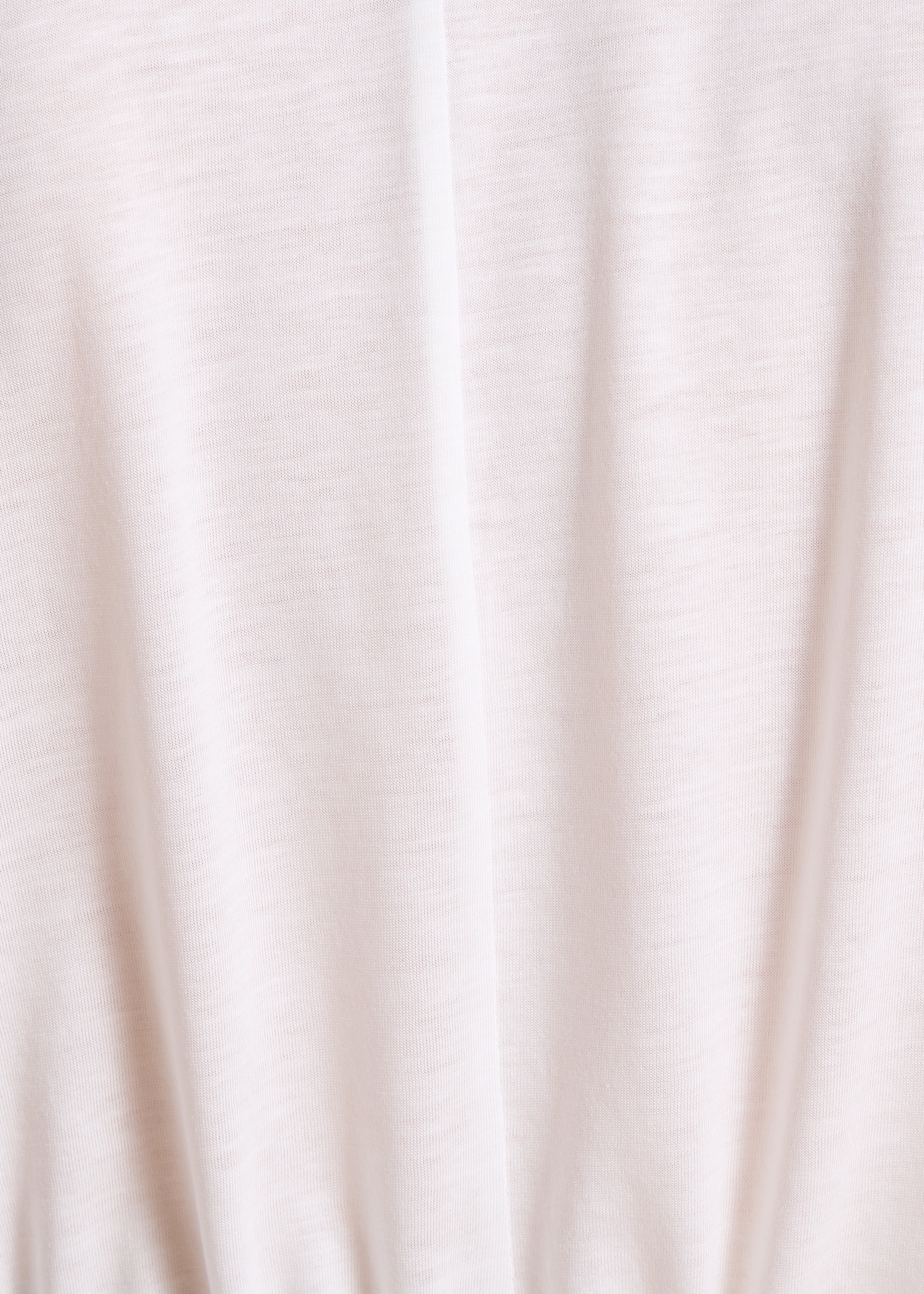 Weites T-Shirt aus zwei Materialien in Ecru