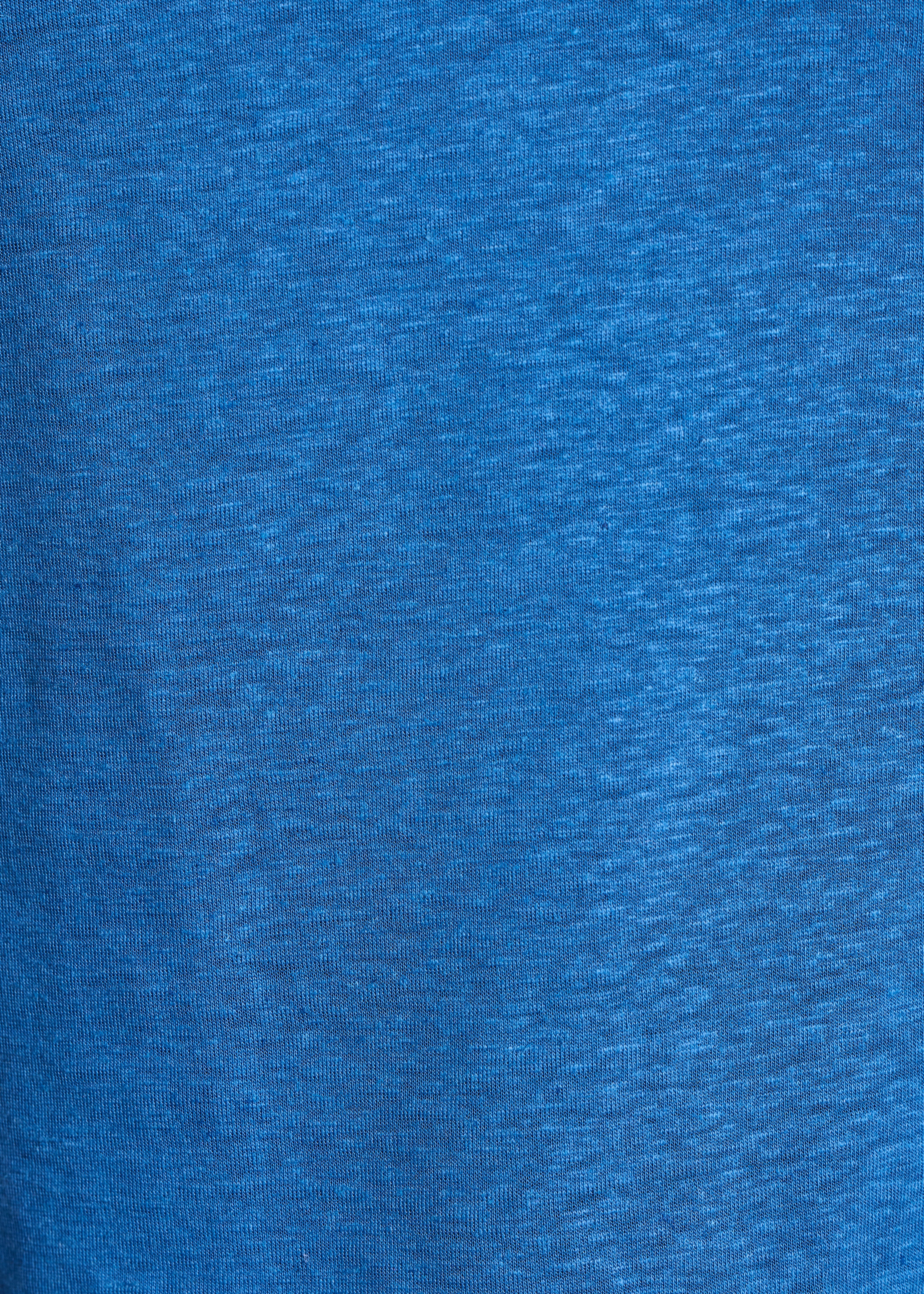 Blue lyocell linen jersey tank top with straps
