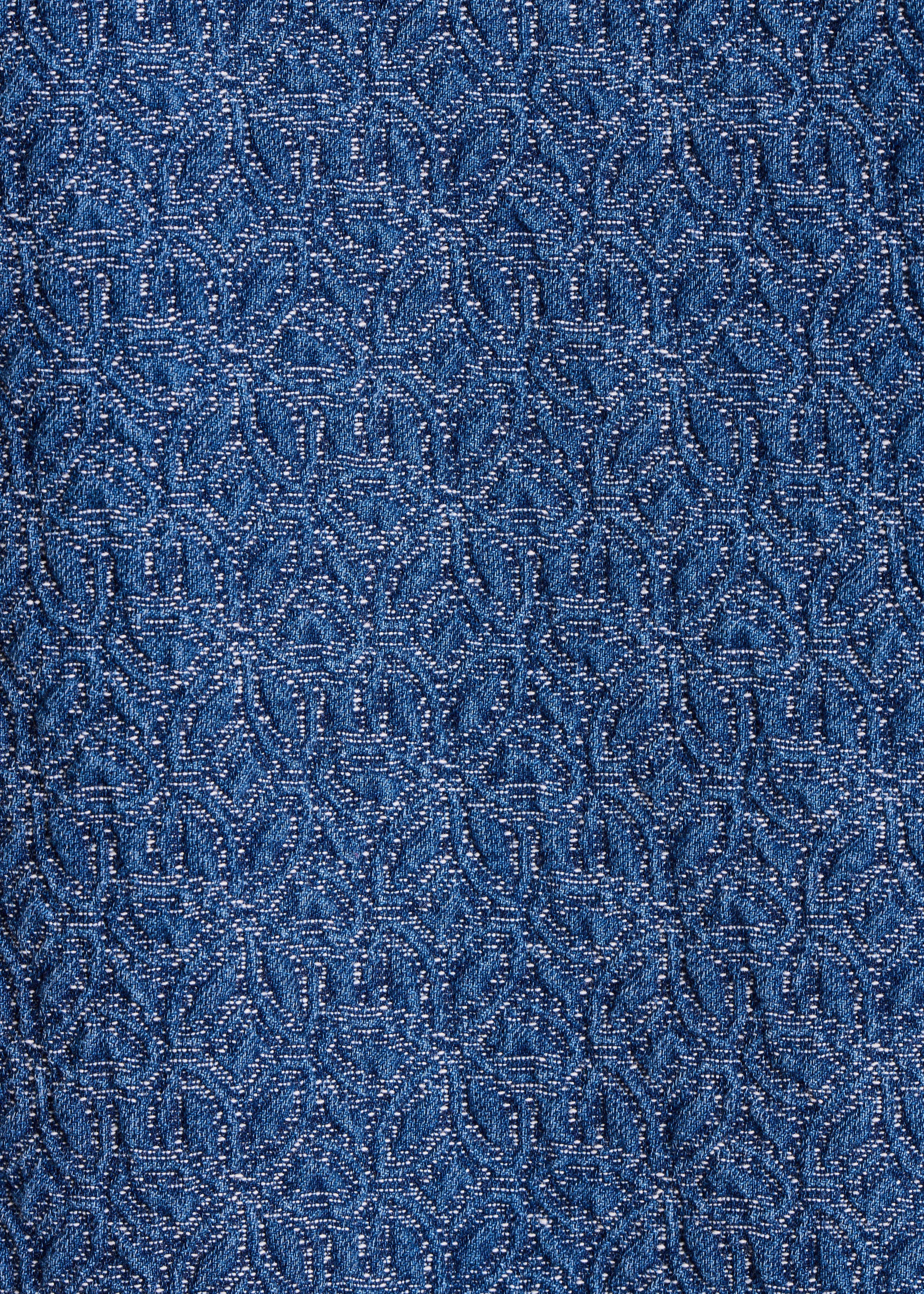Giacca blu in denim jacquard