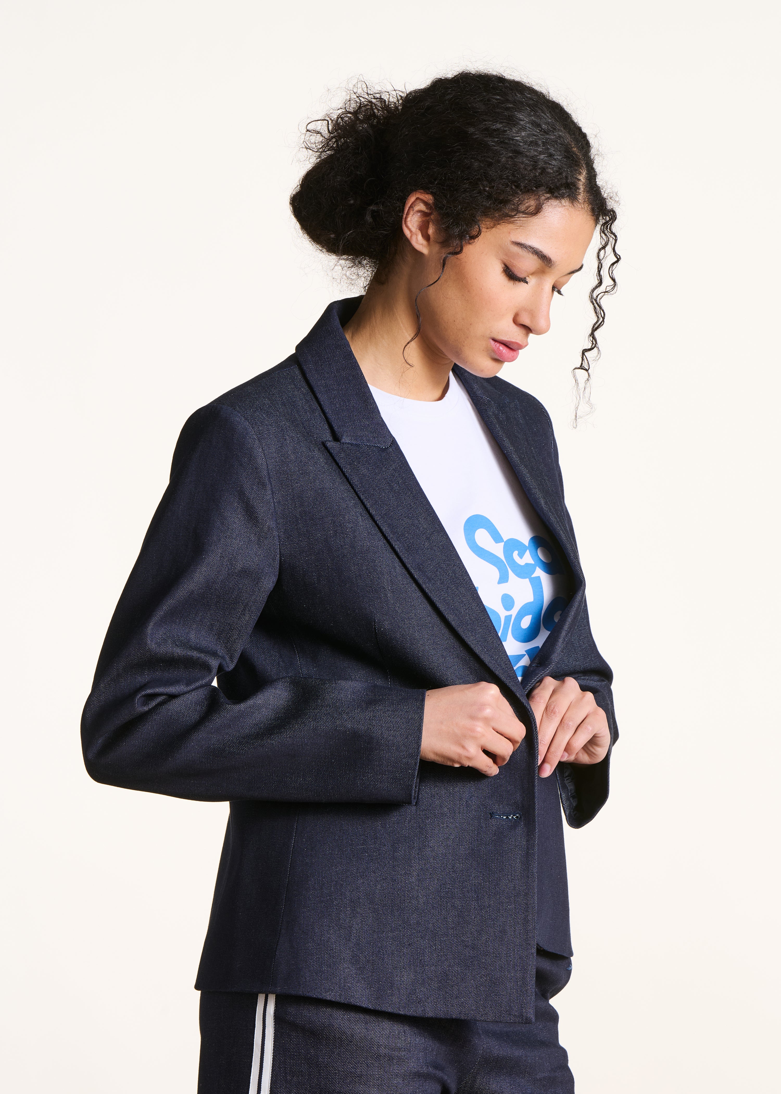 Giacca tailleur in denim grezzo