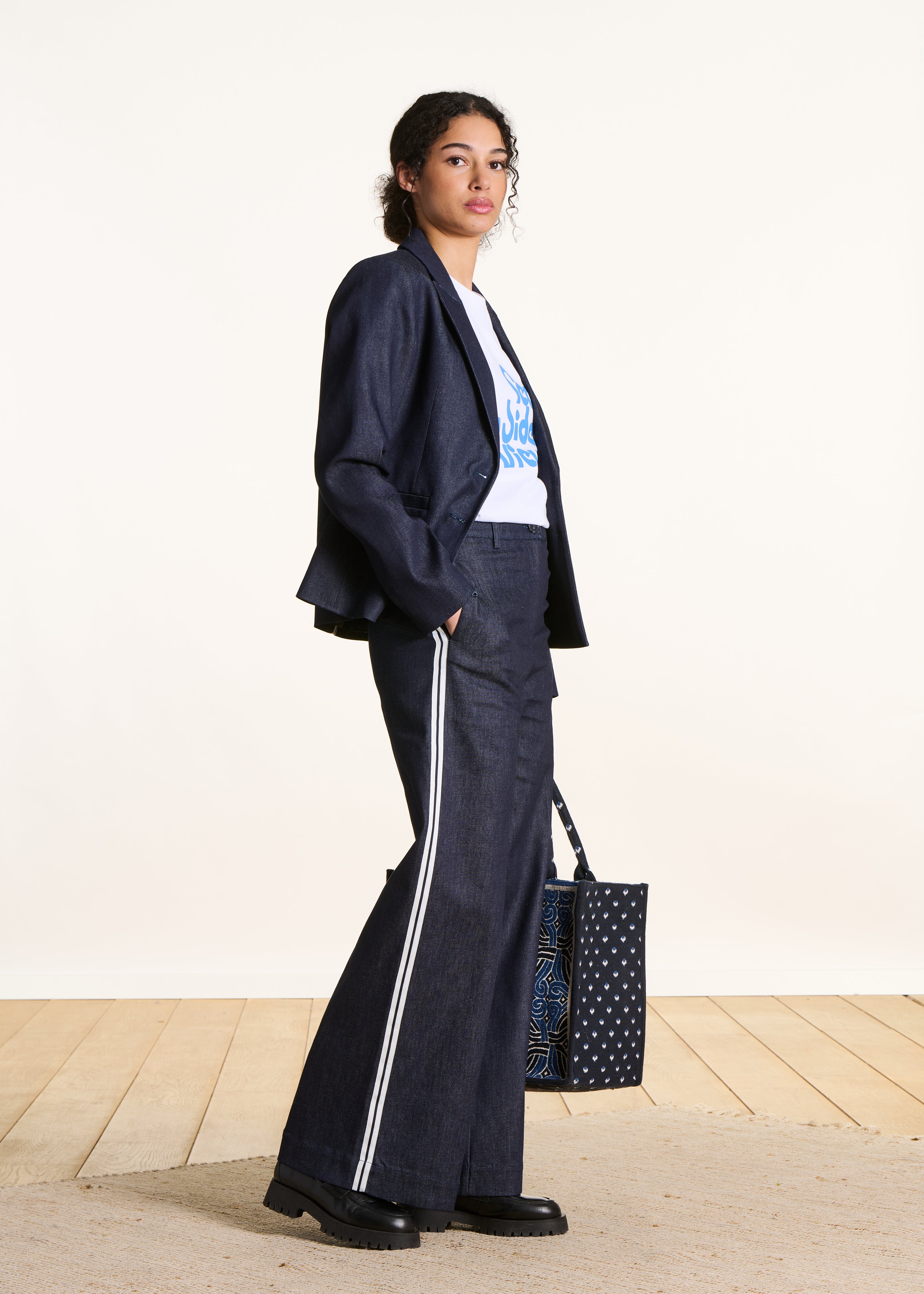 Giacca tailleur in denim grezzo