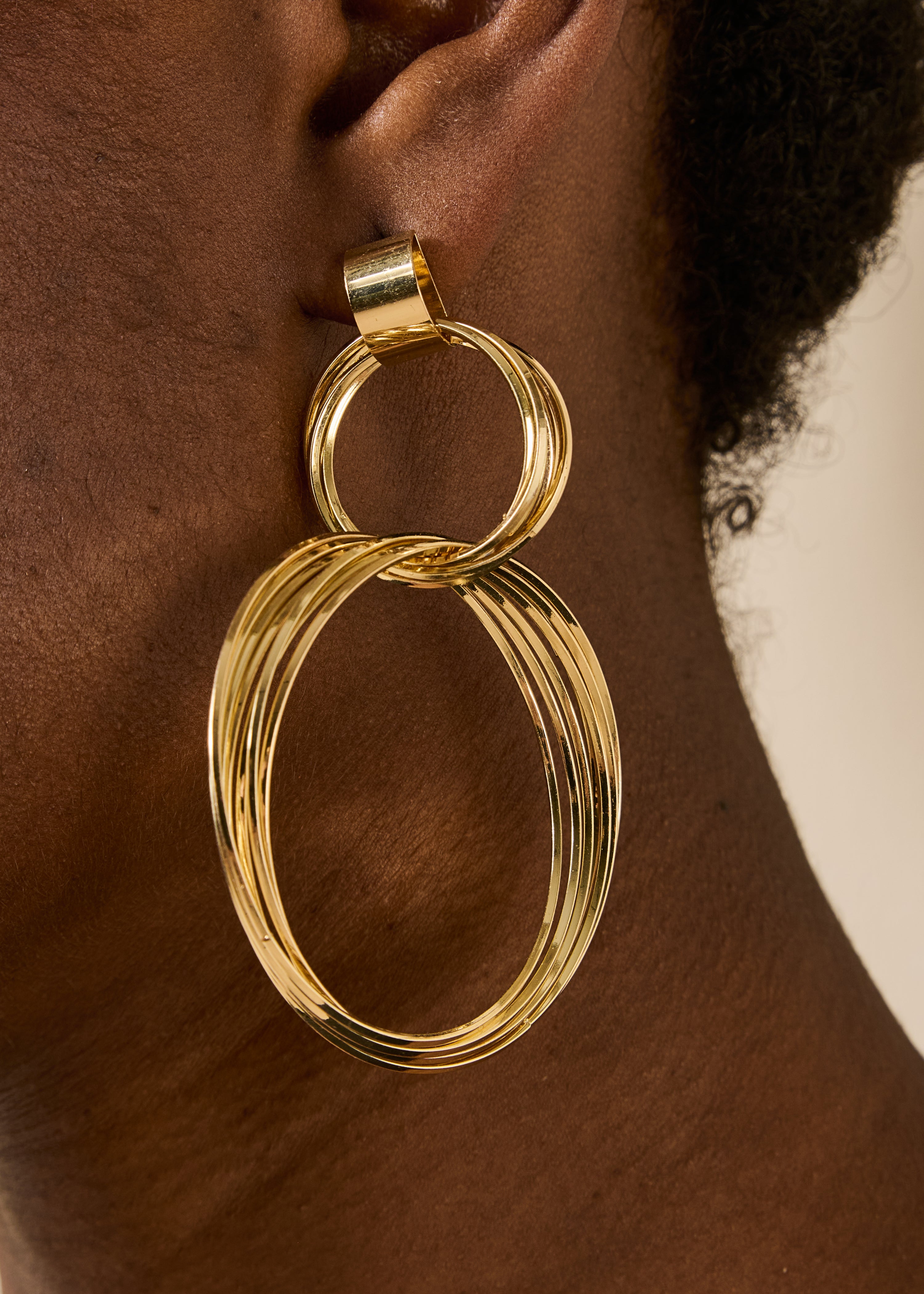 Multilayered Gold Hoop Earrings