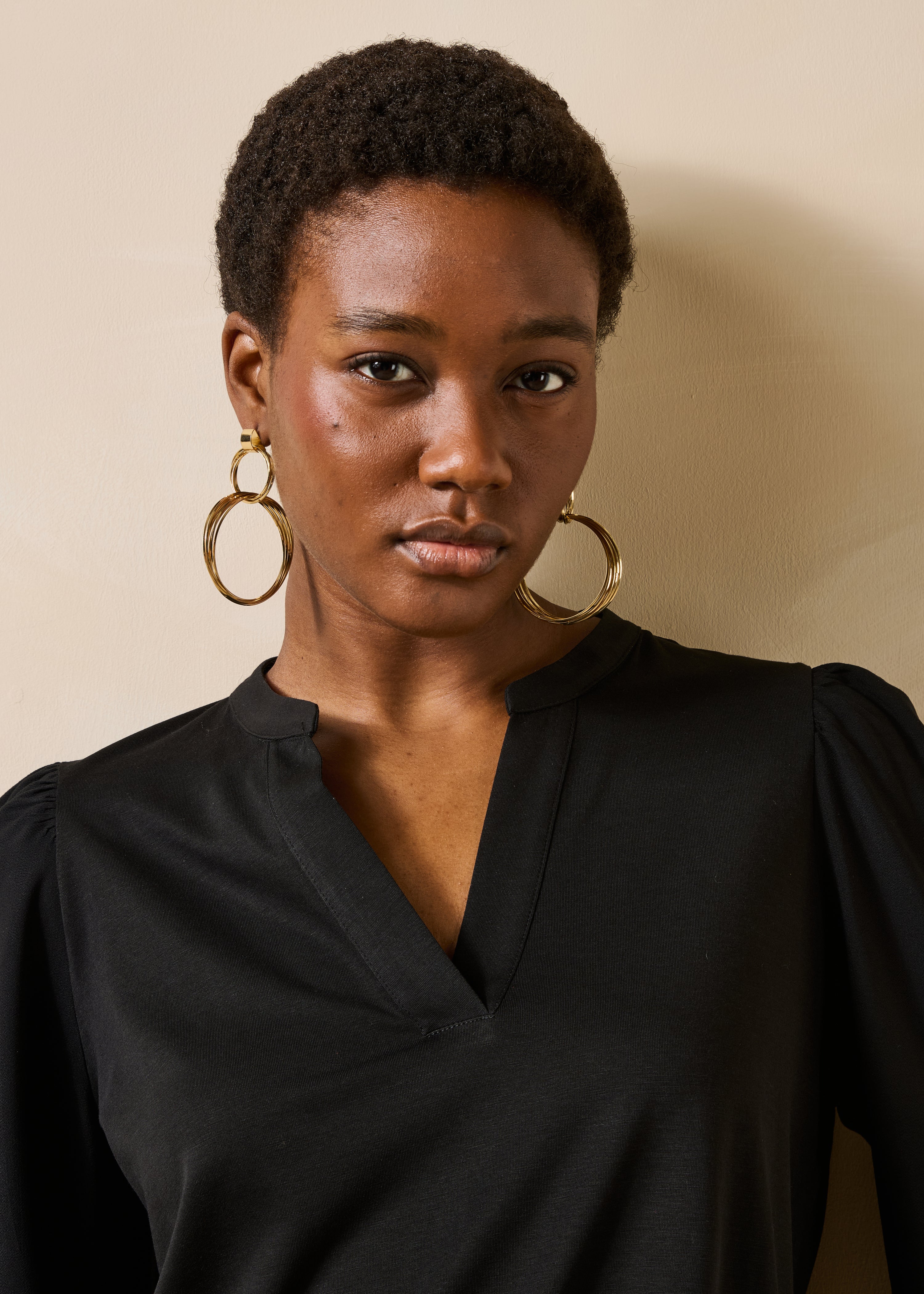 Multilayered Gold Hoop Earrings