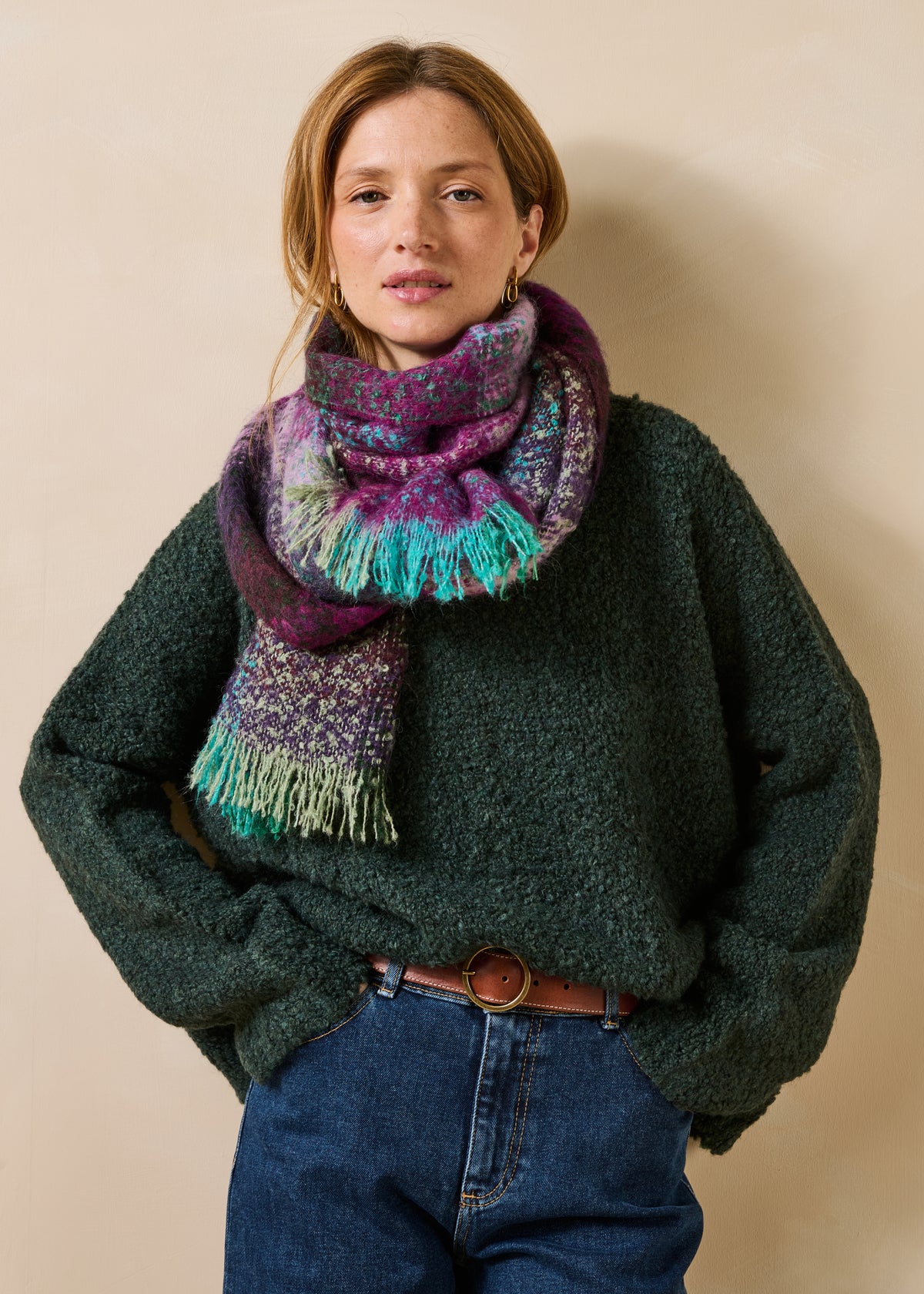 Écharpe violet et vert - Grawel