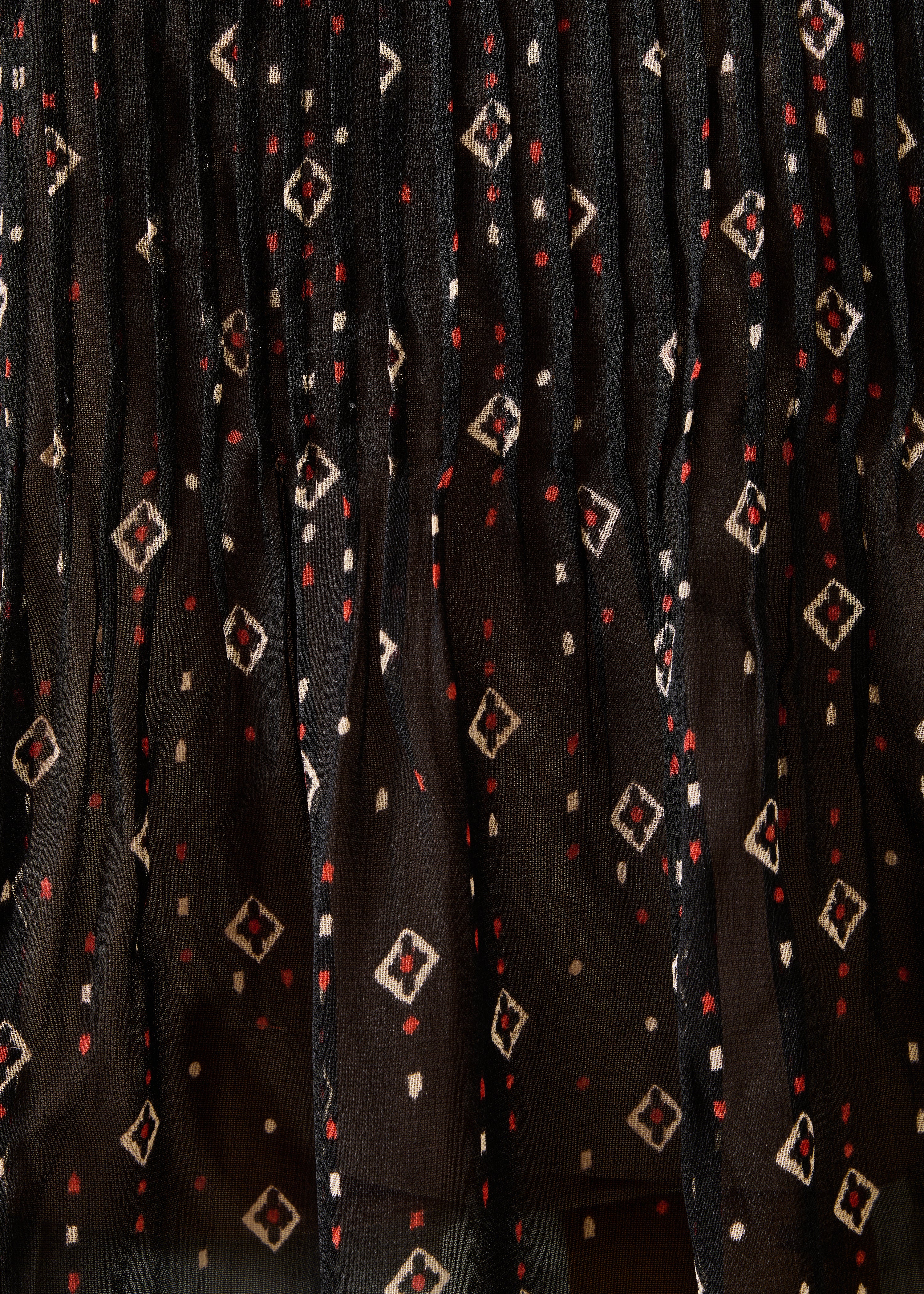 Schwarze Bluse mit langen Ärmeln und Print