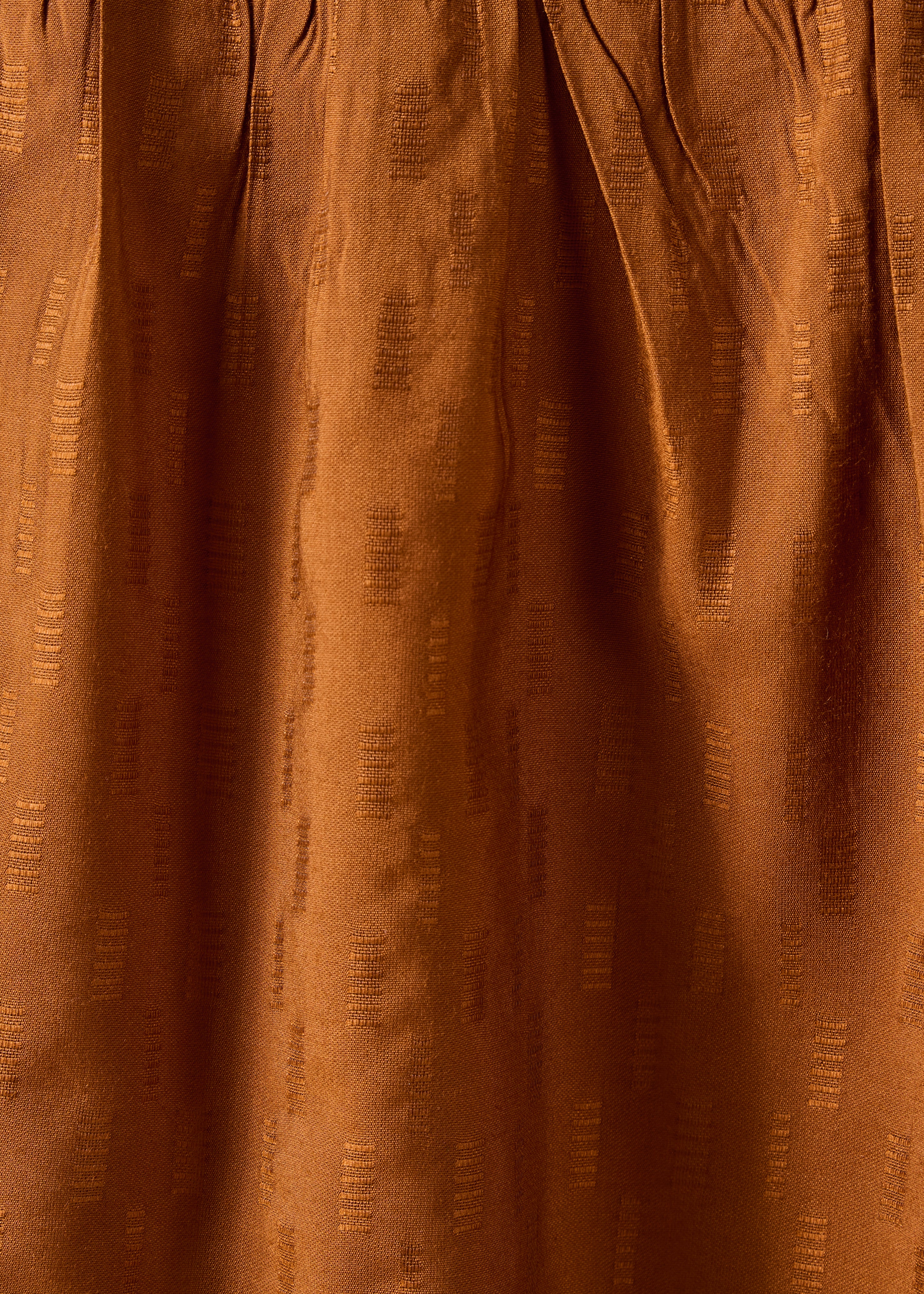 Cognacfarbene Jacquard-Bluse mit langen Ärmeln