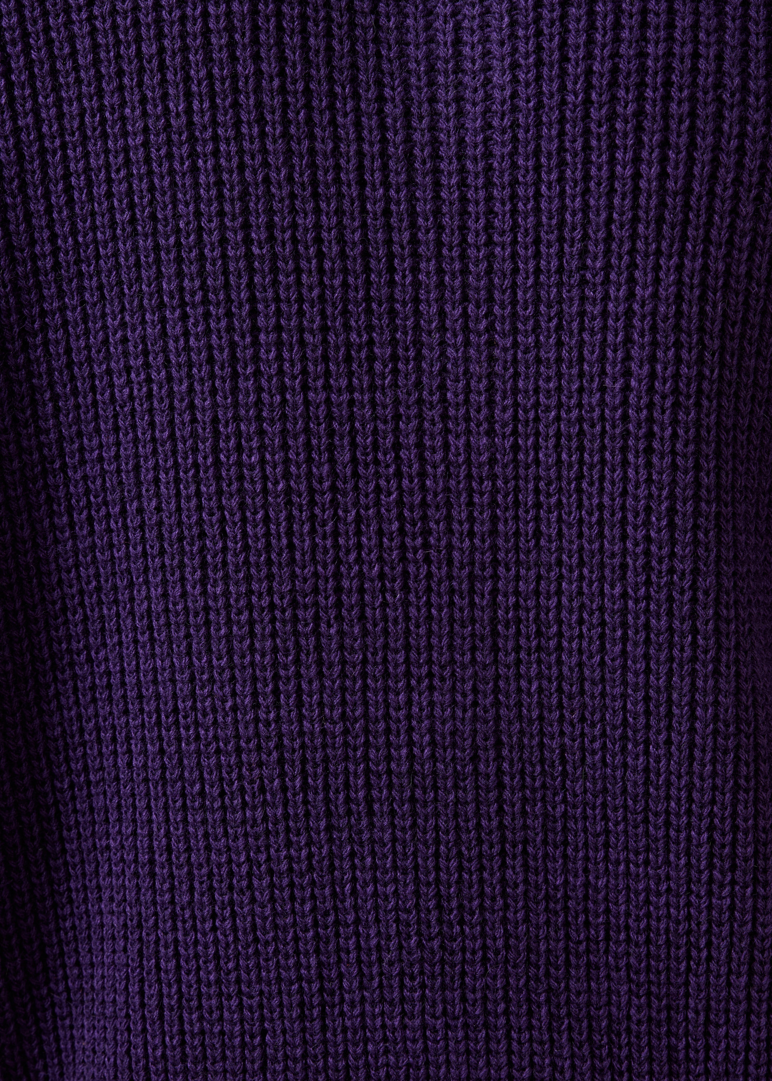 Gilet prugna maniche lunghe collo rotondo