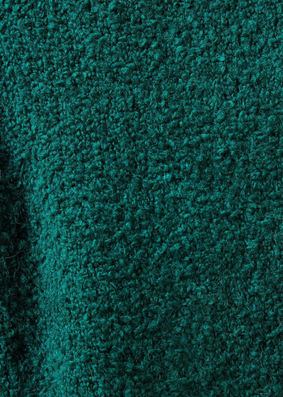 Chaleco verde de punto bouclé con cuello redondo
