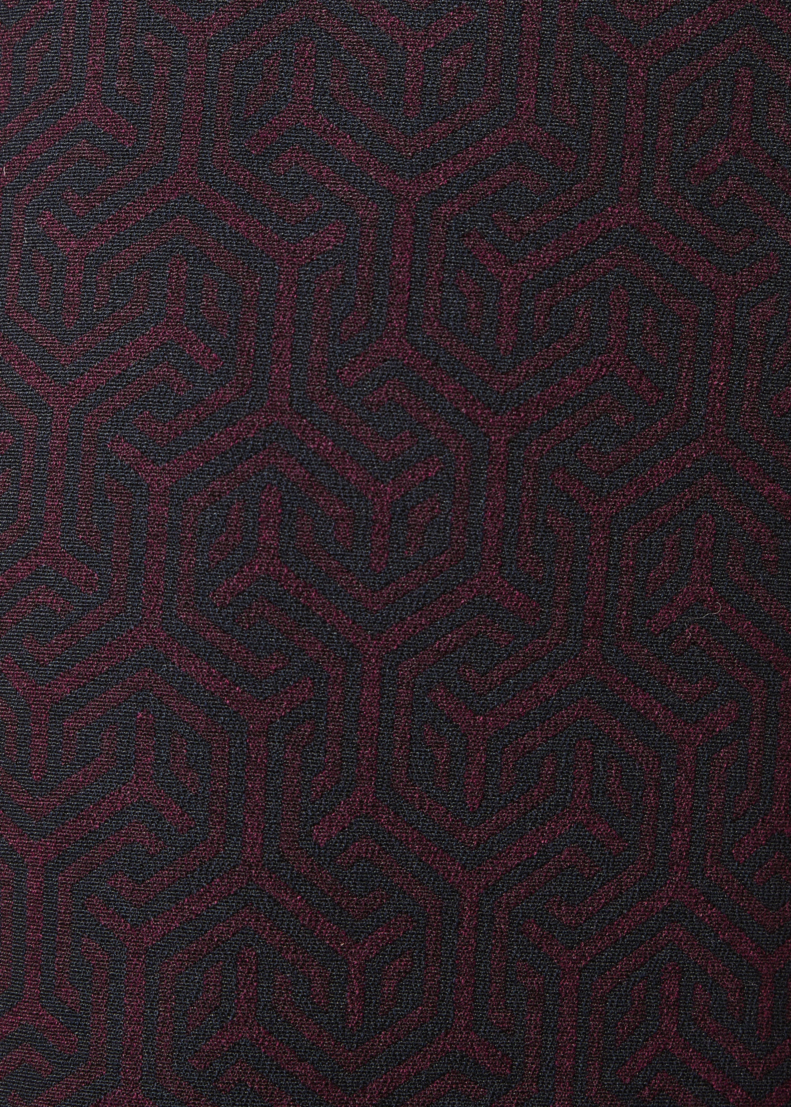 Gerade geschnittener Hose in Aubergine und Marineblau aus Jacquard