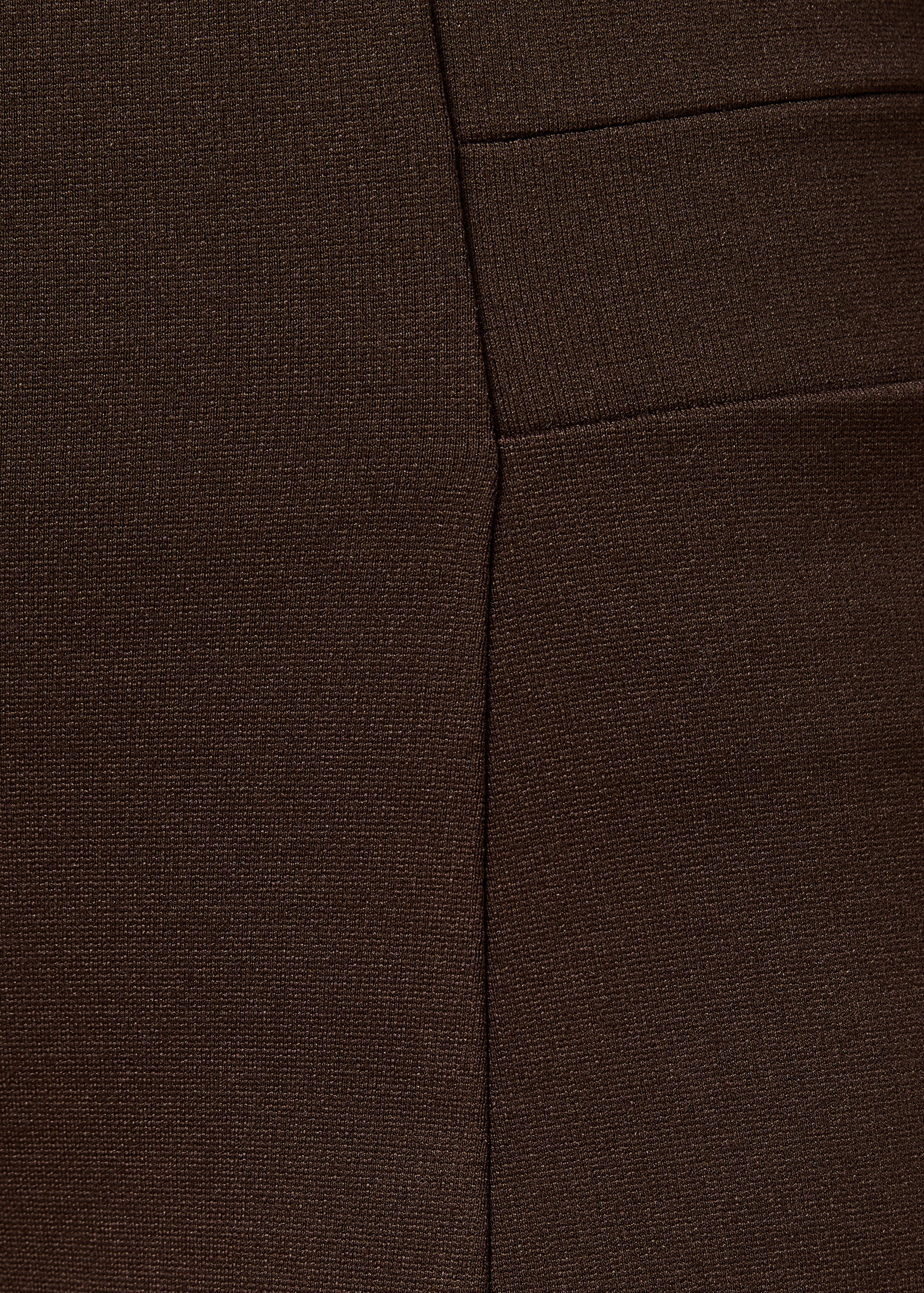 Pantalon crop marron taille élastiquée