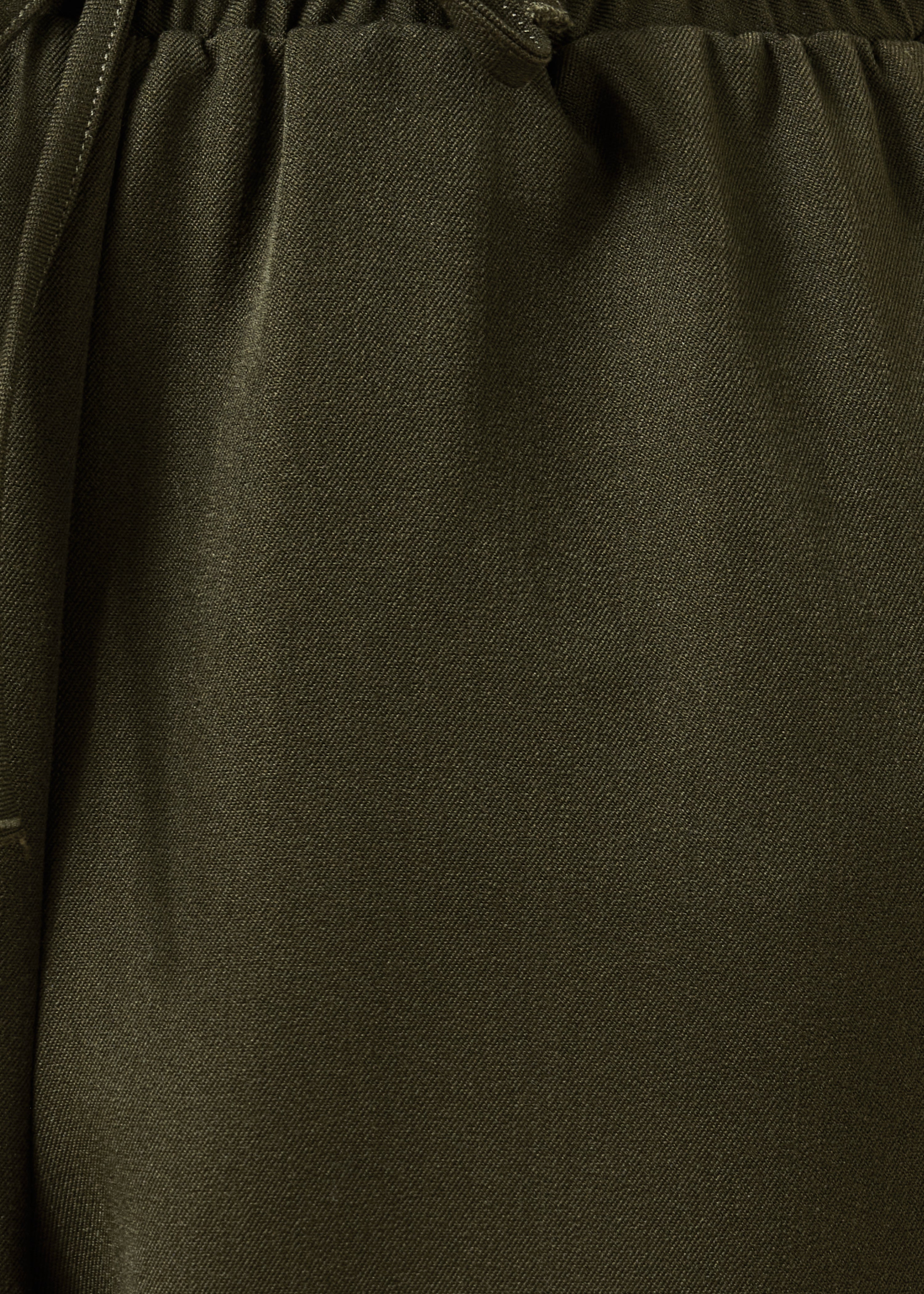 Pantalon carotte kaki taille élastiquée