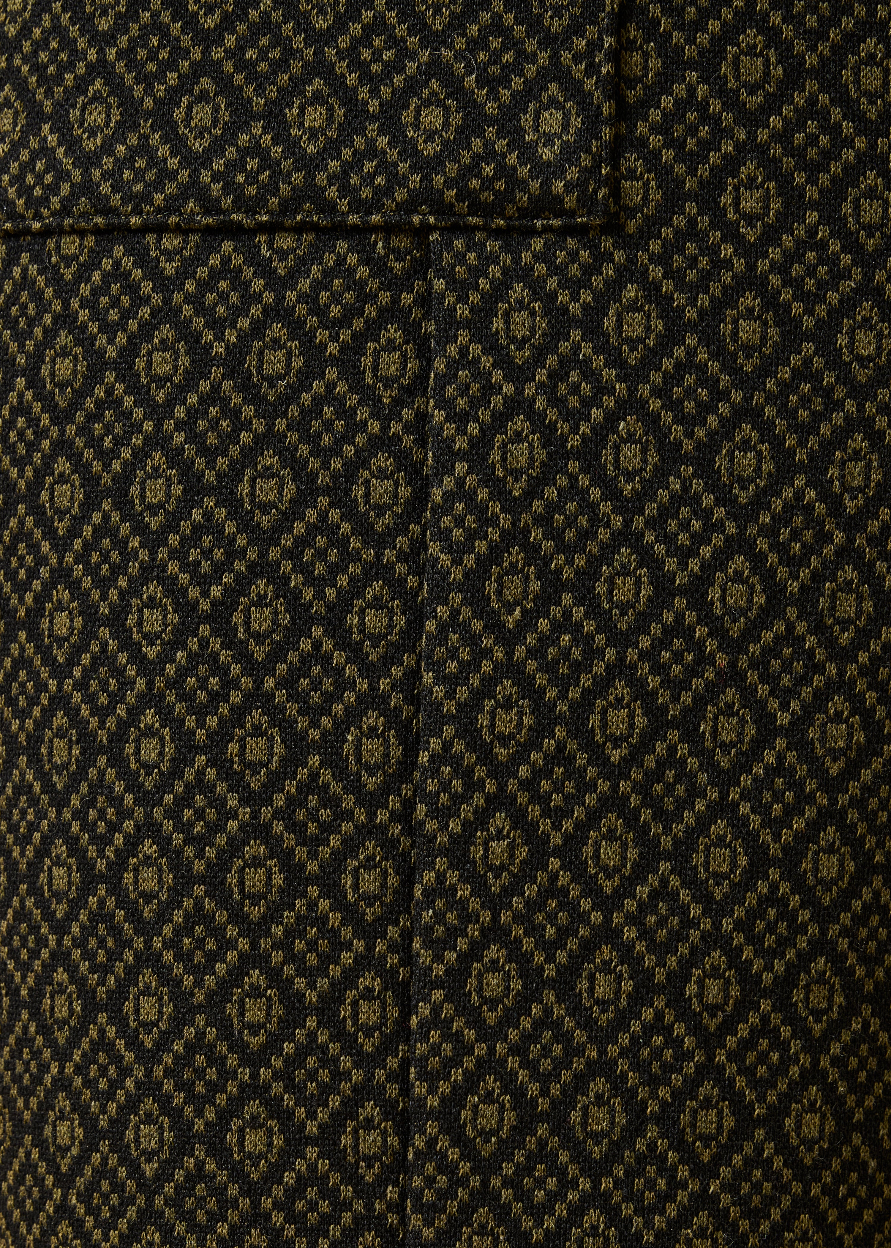 Weite Hose in Khaki aus Milano-Jacquard