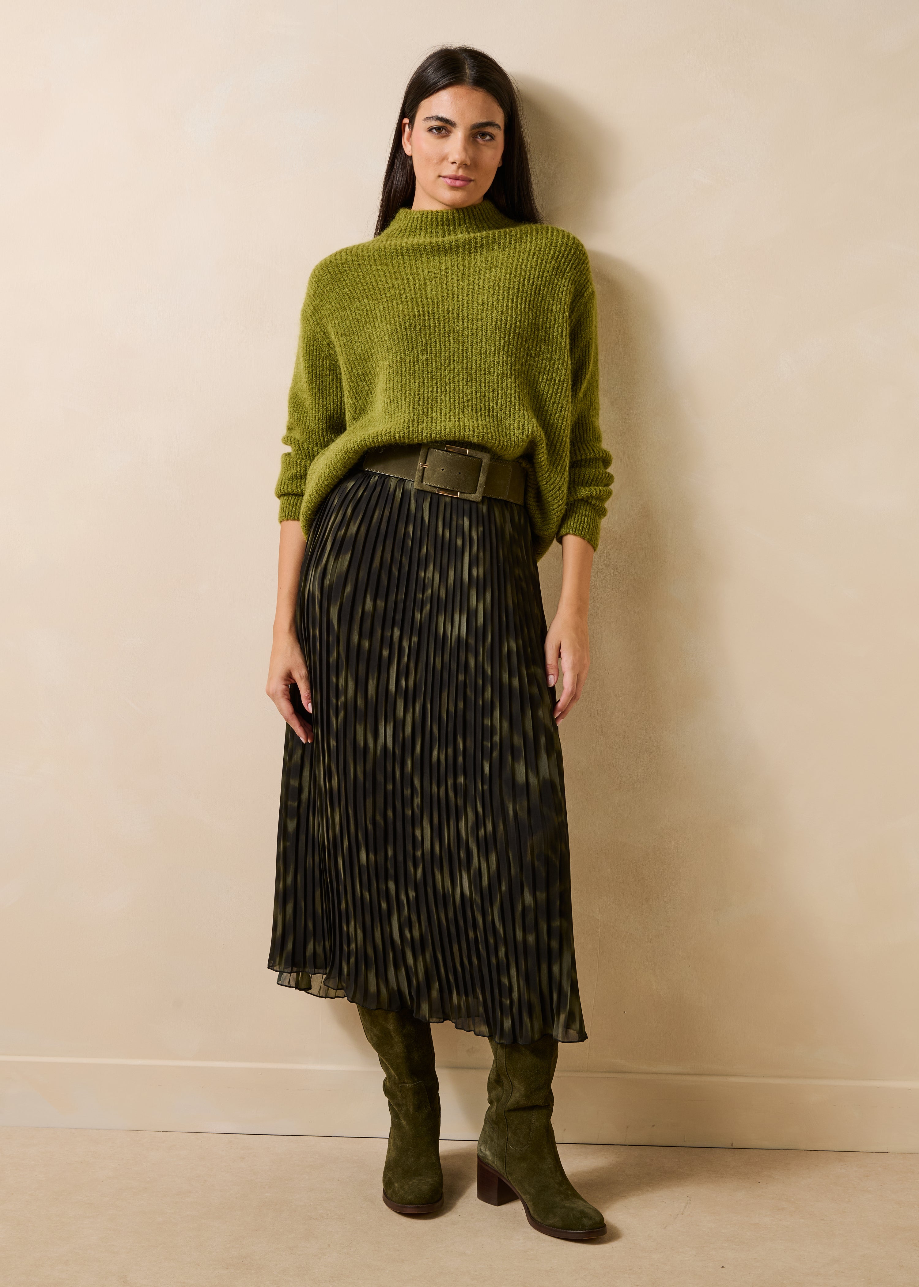 Pull vert manches longues ample