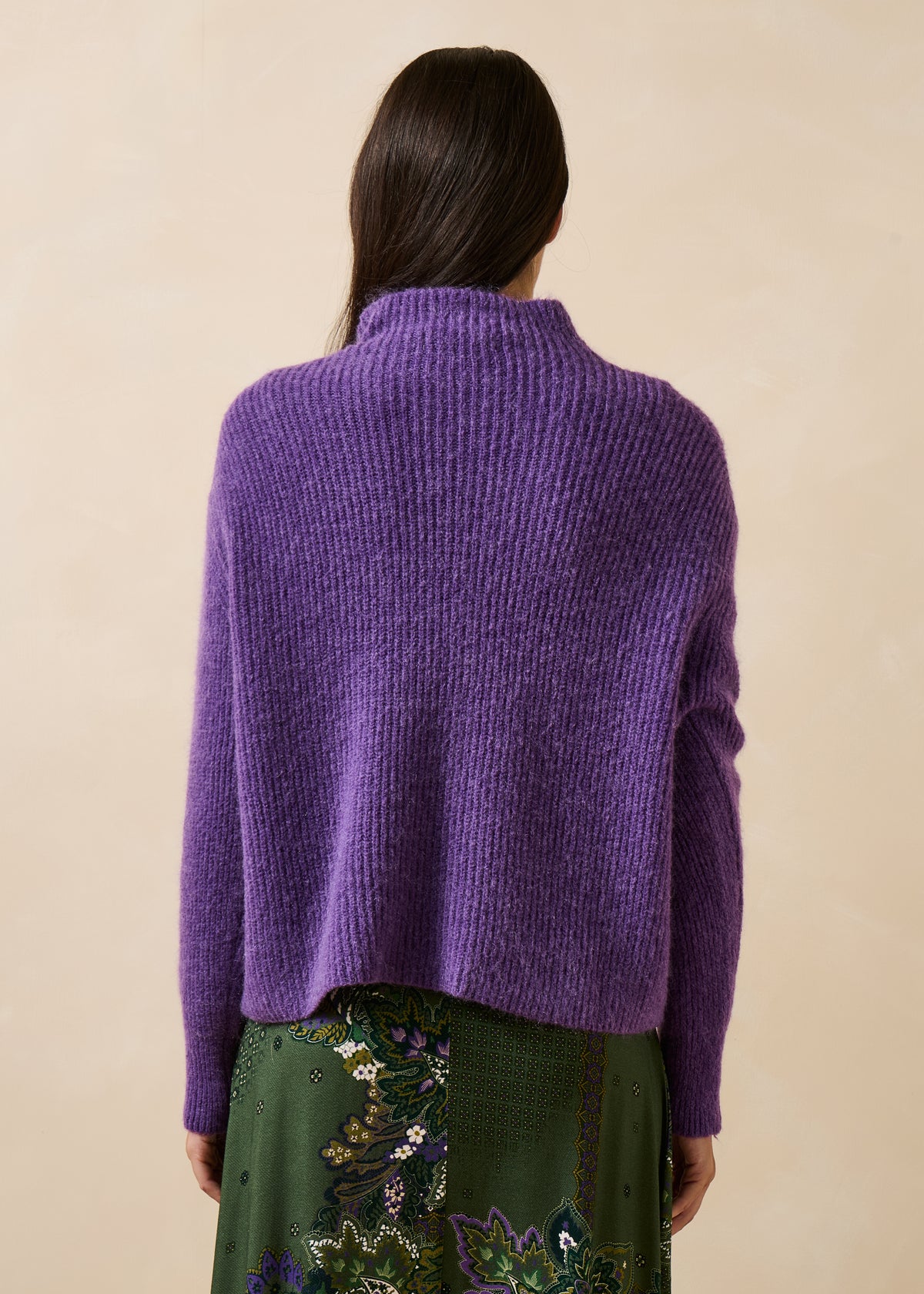 Maglione prugna maniche lunghe ampio