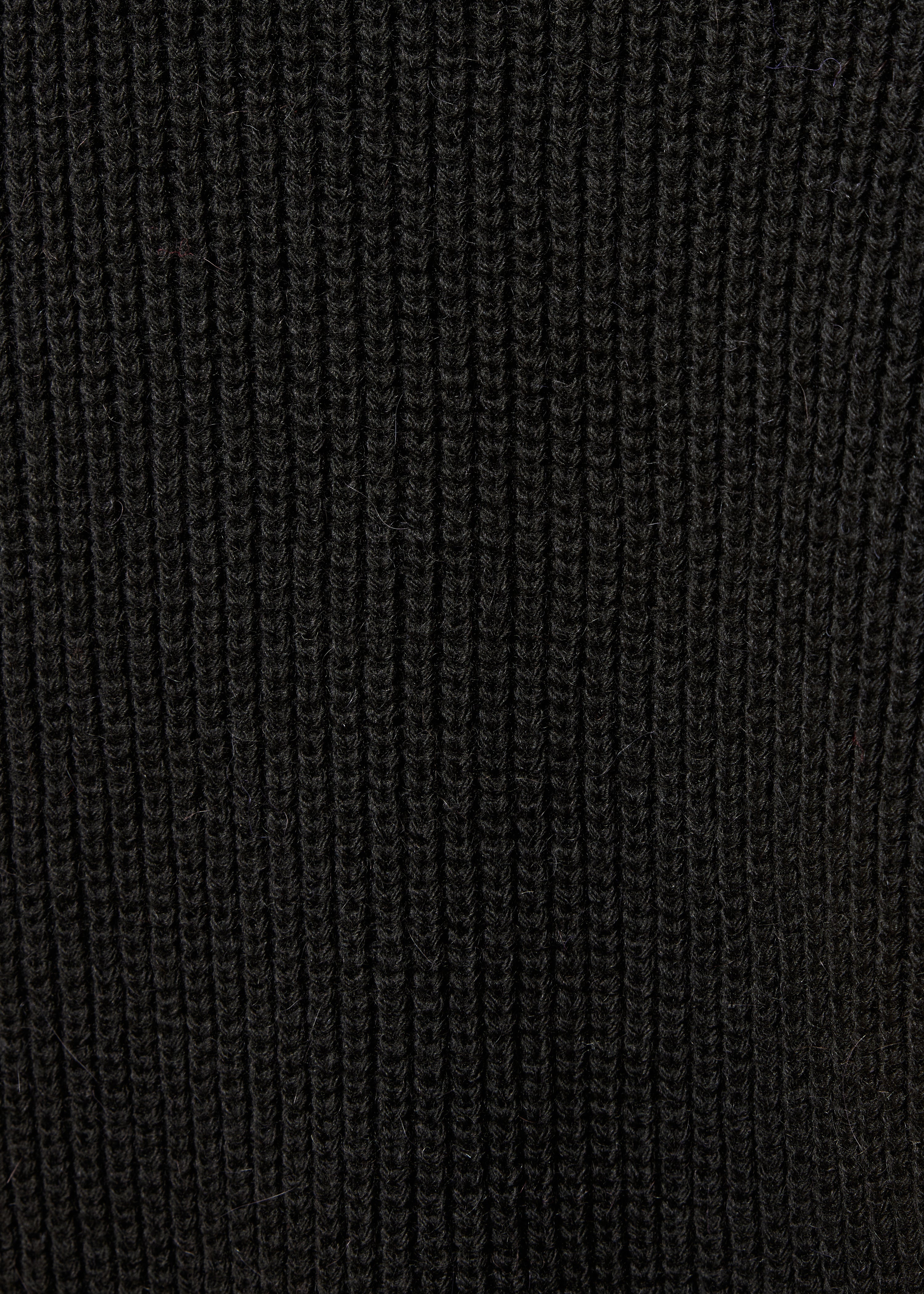Schwarzer Pullover mit kurzen Ärmeln und Rundhalsausschnitt