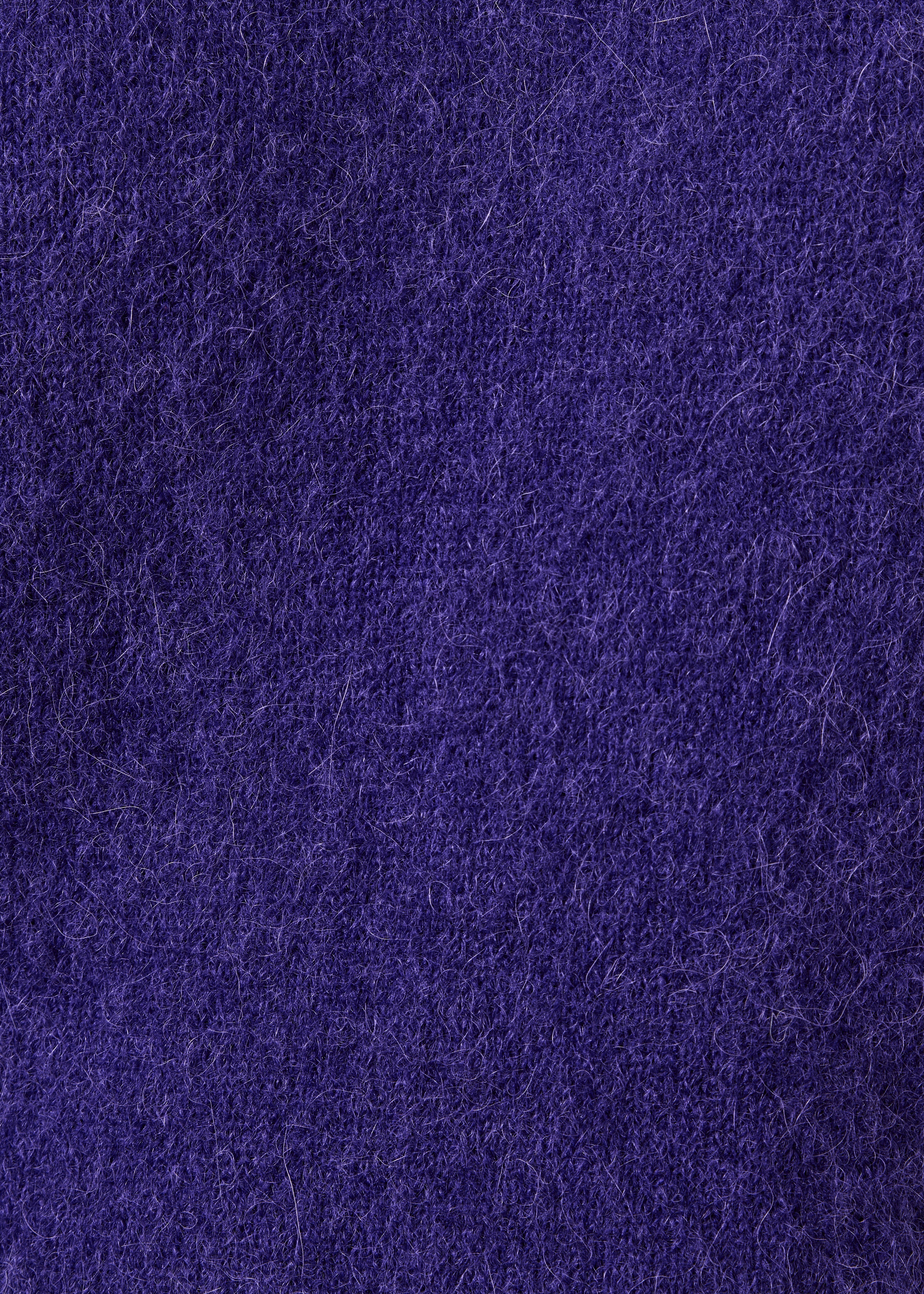 Maglione viola a maniche lunghe in alpaca con scollo rotondo