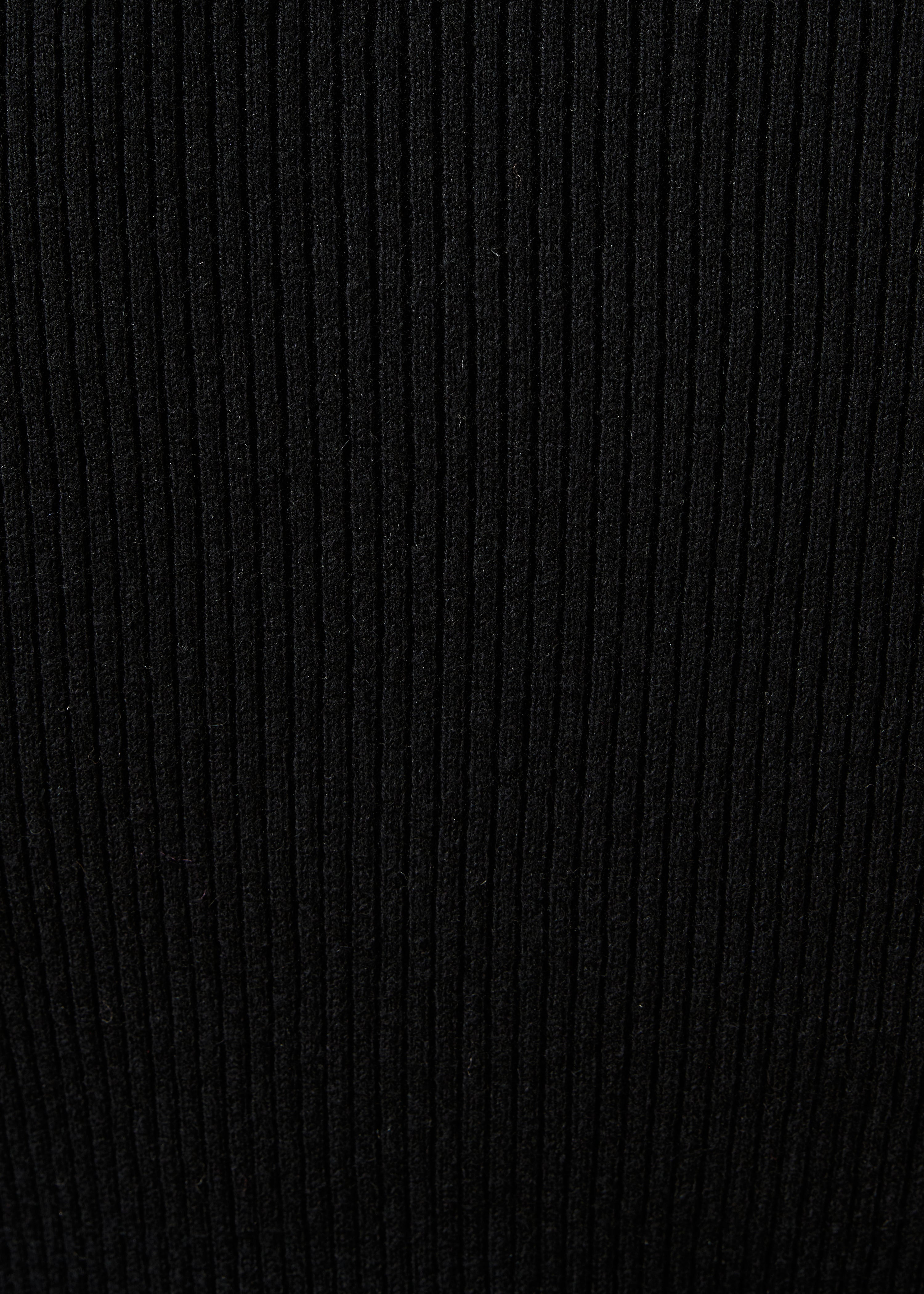 Pull noir manches longues en laine et coton biologique
