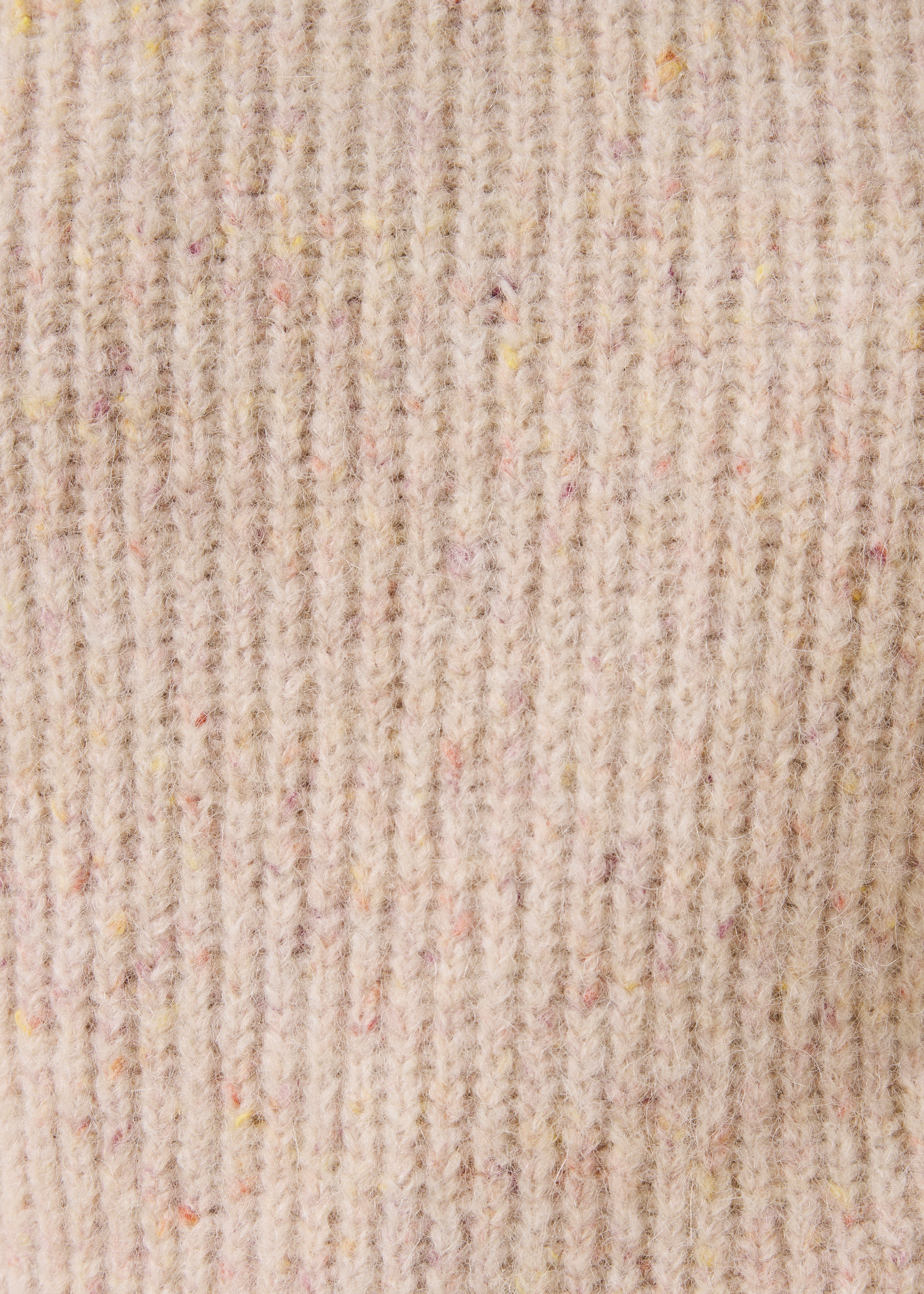 Pull beige chiné manches longues col rond