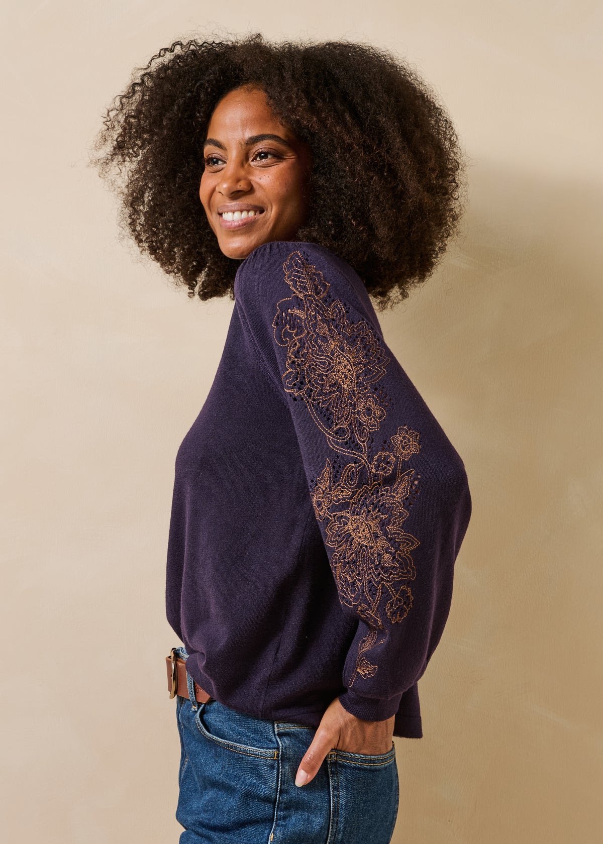 Purple and terracotta sweater - Giacomo