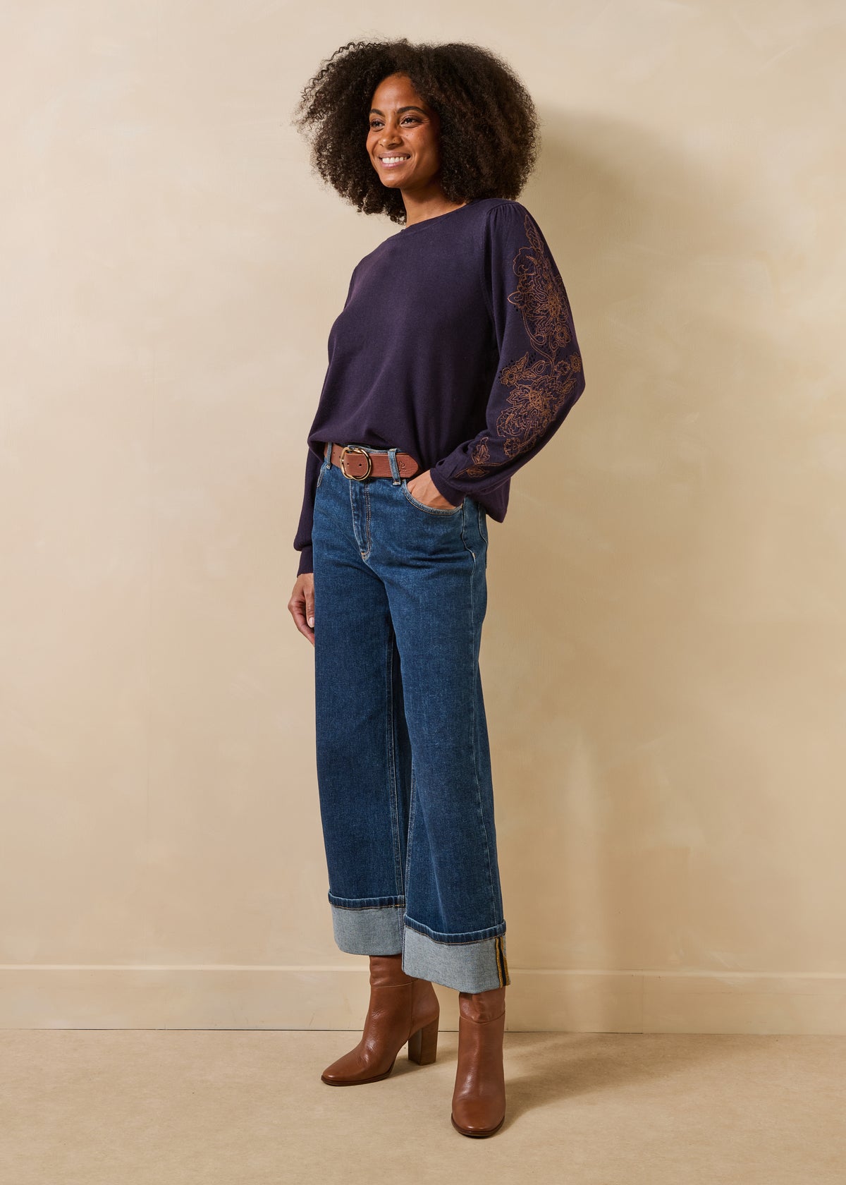 Purple and terracotta sweater - Giacomo