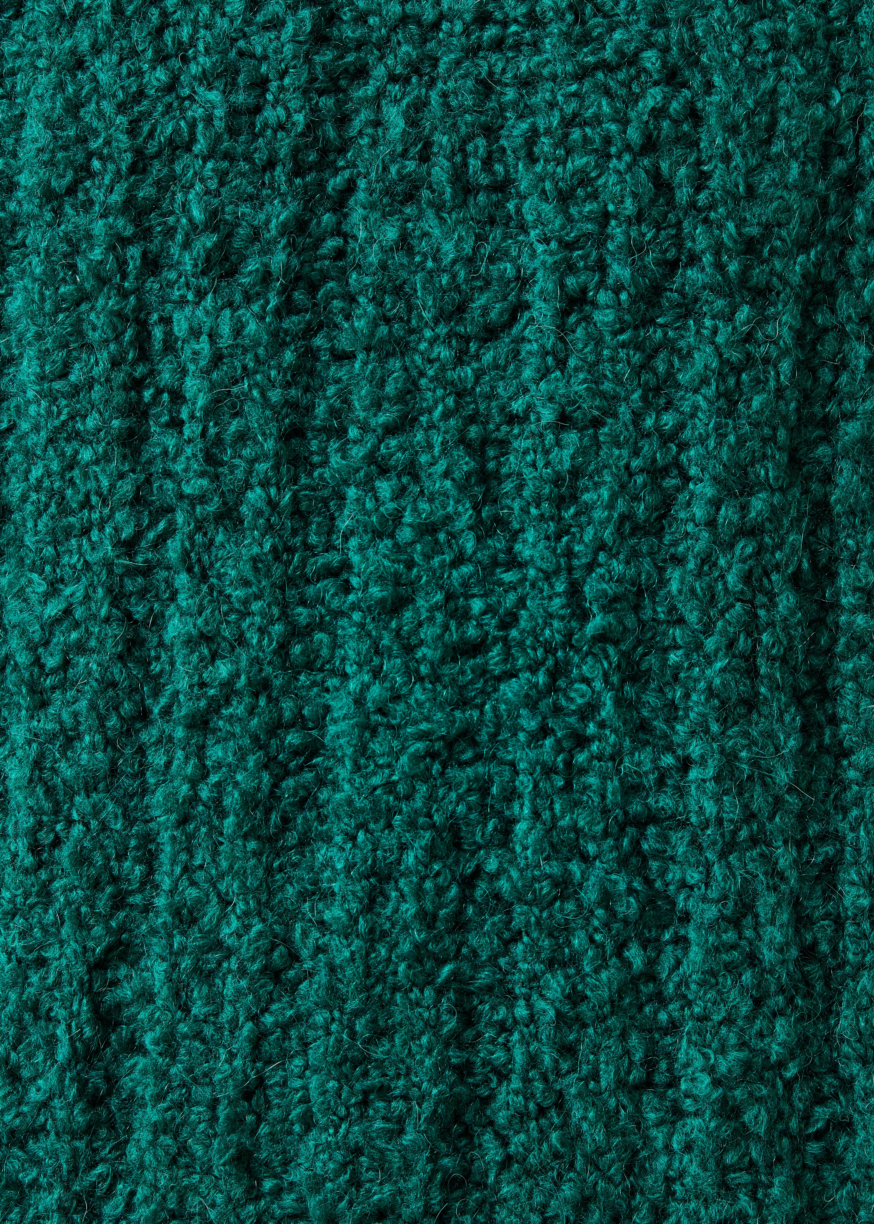 Pull vert émeraude sans manches col montant