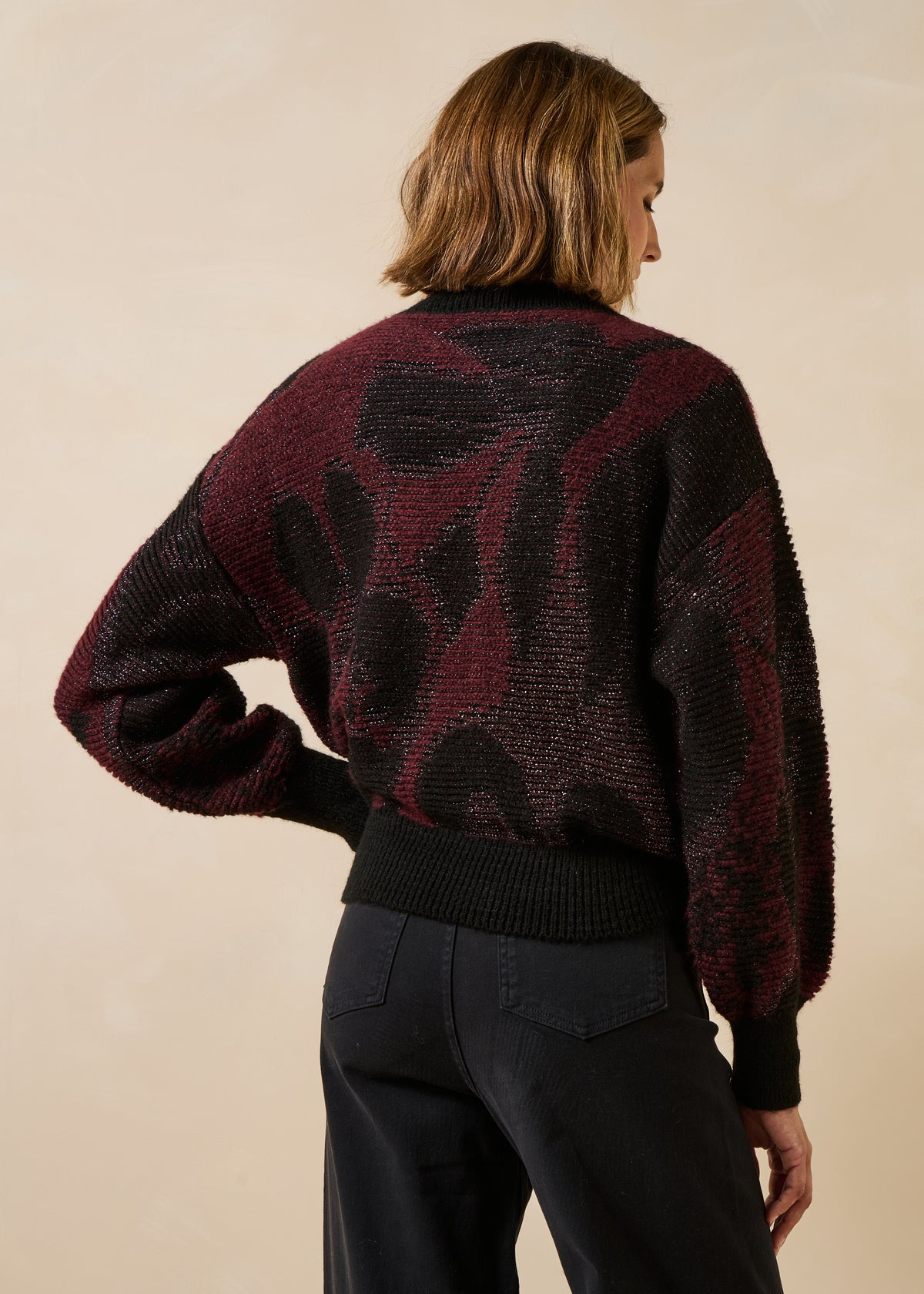 Pull bordeaux et noir - Granada