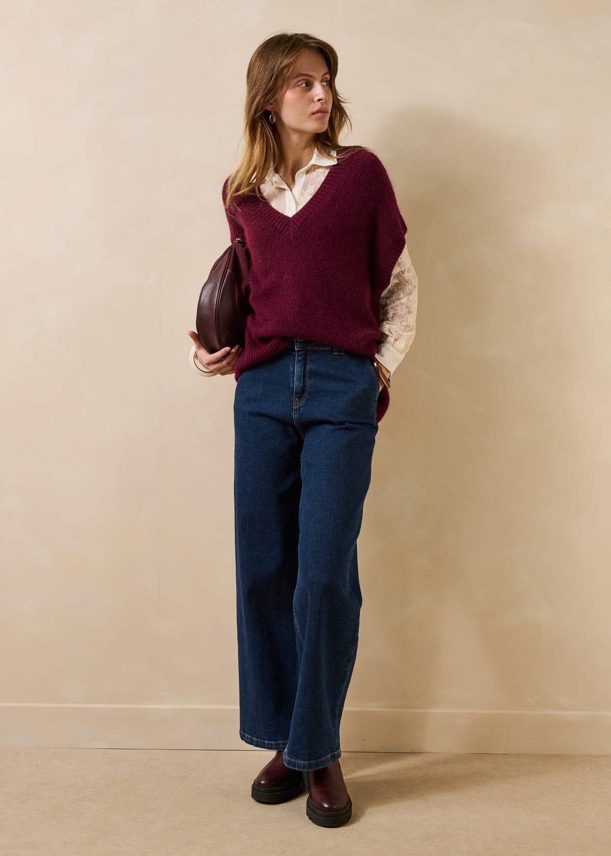 Pullover color melanzana - Gwendo