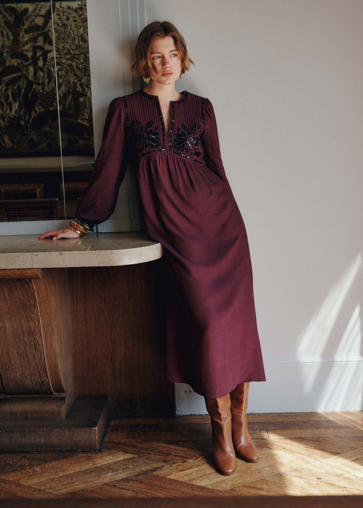 Robe aubergine et noir - Garabi
