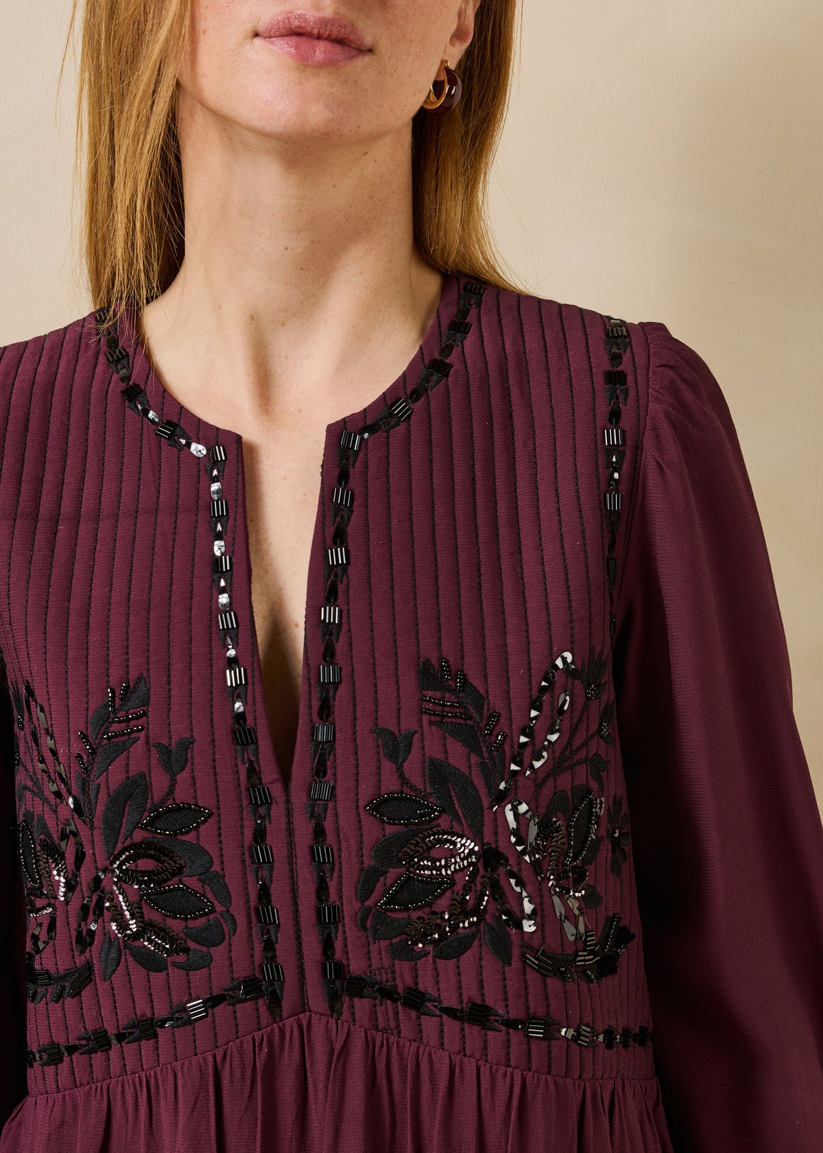 Robe aubergine et noir - Garabi