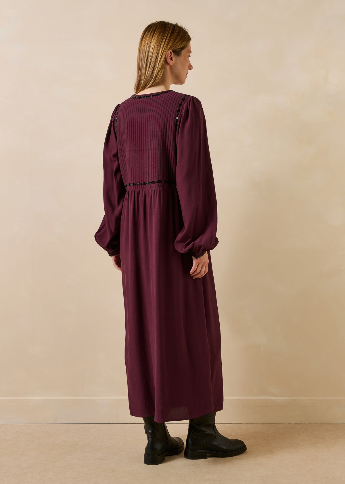Robe aubergine et noir - Garabi