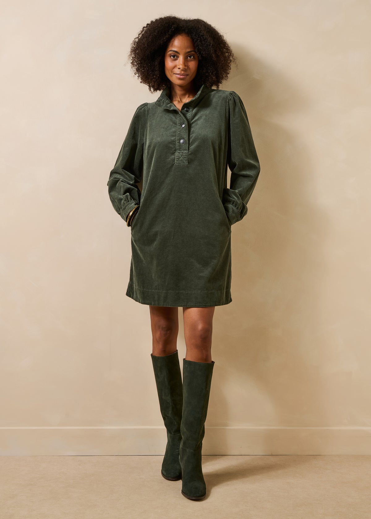Khaki jurk - Gong